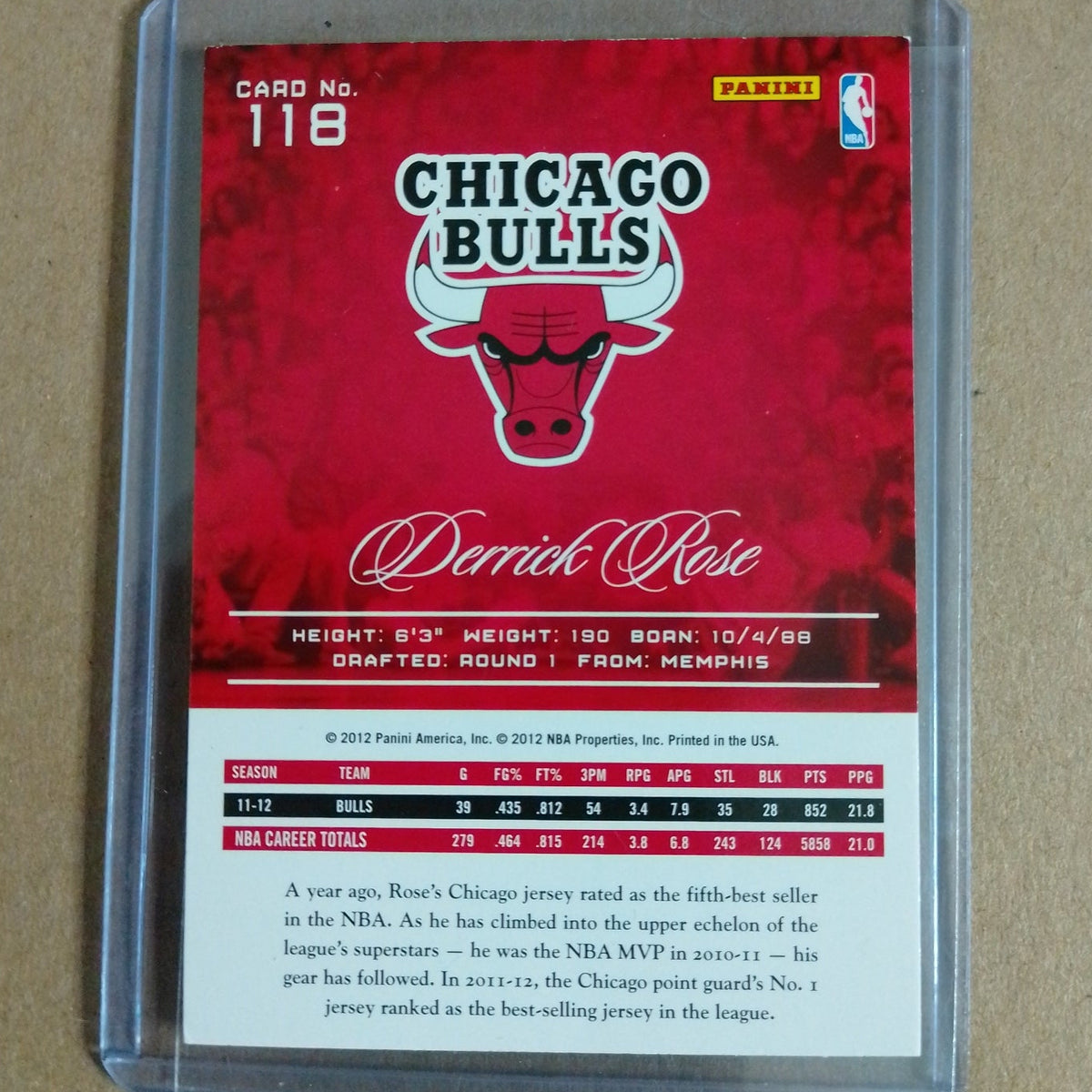 Derrick Rose 2012-13 Panini Prestige #118 NBA Basketball Chicago Bulls good-very good