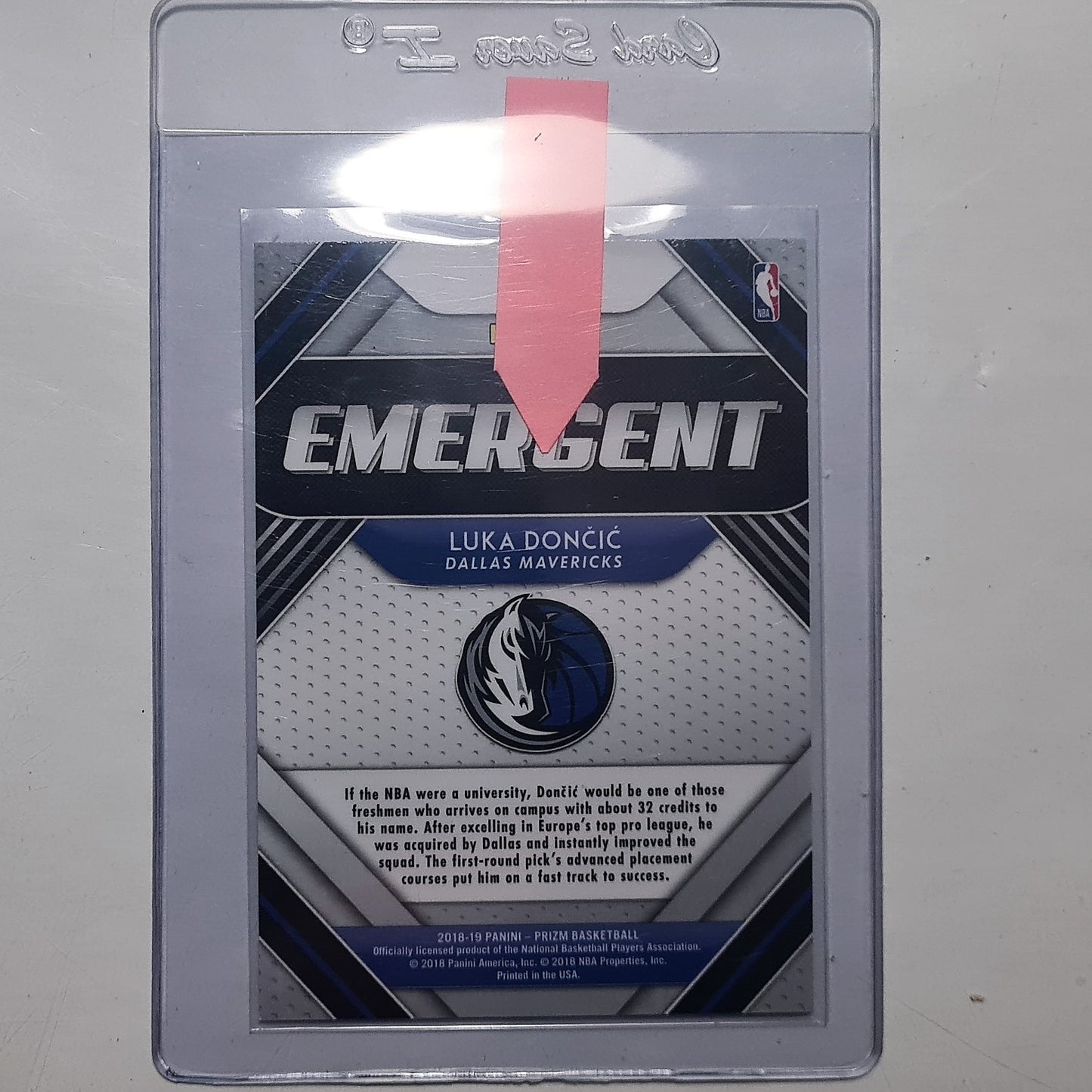 2018-19 Luka Doncic Panini Prizm Emergent Rookie card #3 Dallas Mavericks mint sleeved