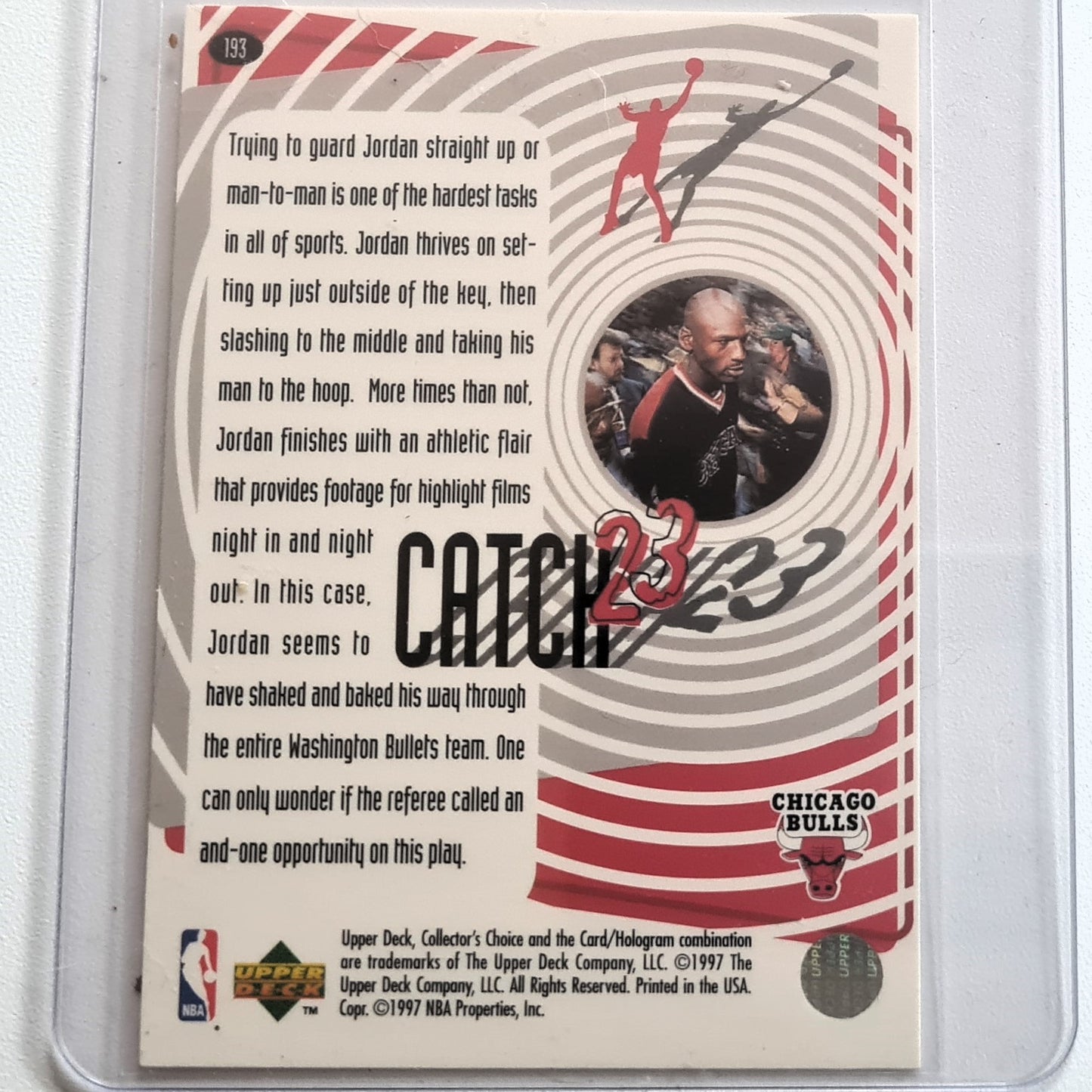 Michael Jordan 1997 Upper-Deck Catch 23 #193 Shake and Bake Chicago Bulls VGC + Sleeved