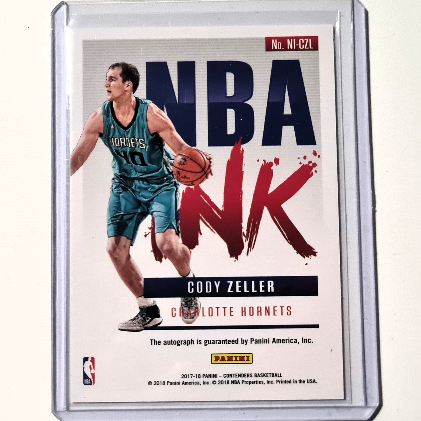 Cody Zeller 2017-18 Panini Contenders NBA Ink Autograph NI-CZL 145/199 NBA Basketball Charlotte Hornets Mint Sleeved