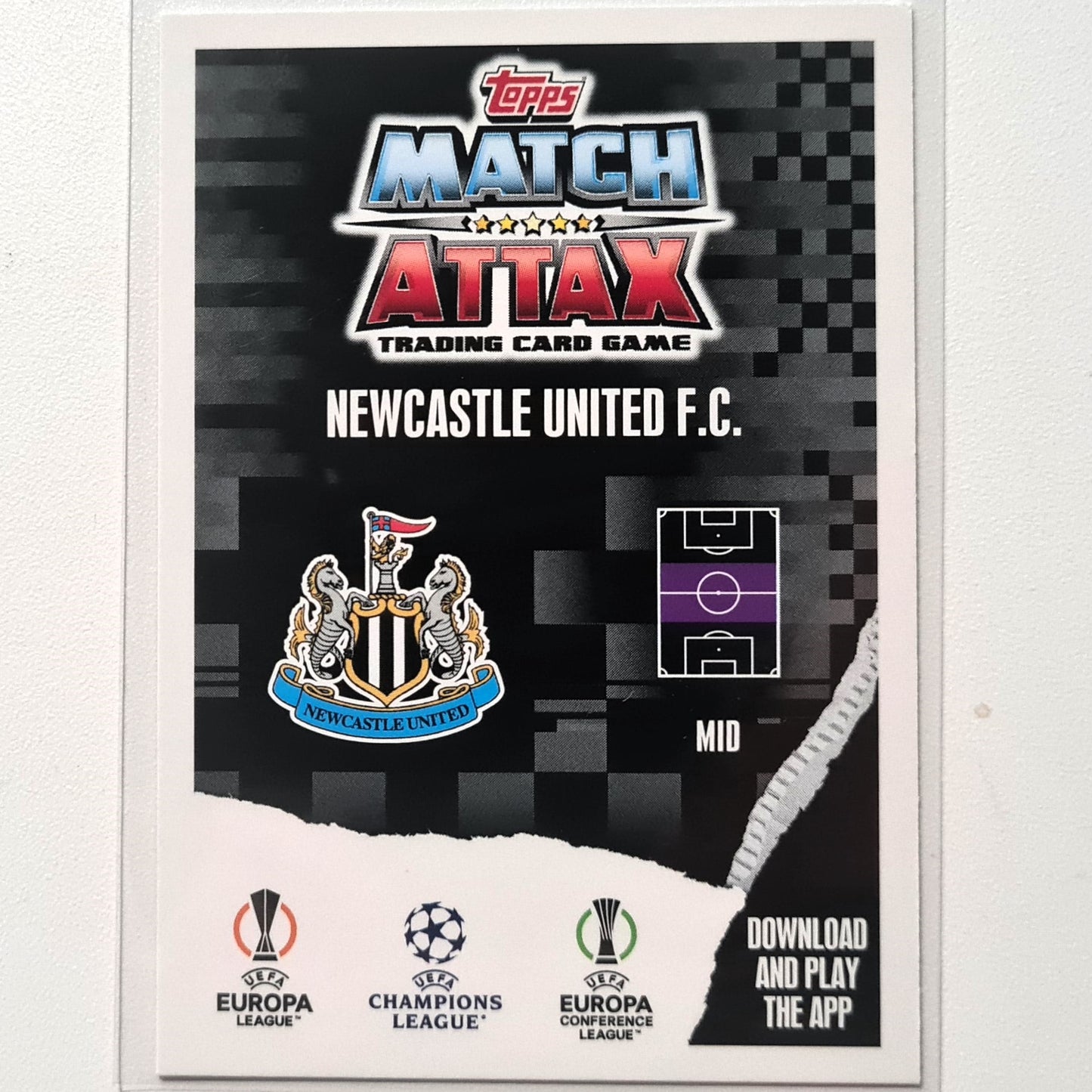 Joelinton 2023/24 Topps Match Attax #75 Soccer football Crystal parallel Newcastle United Mint sleeved