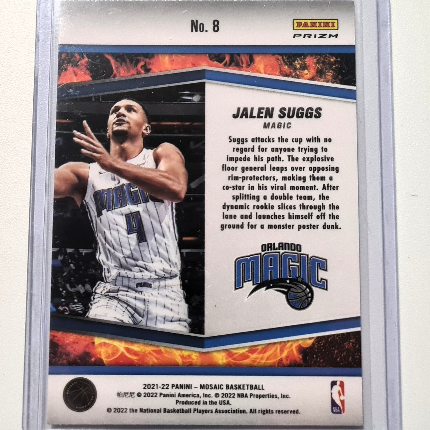 Jalen Suggs 2021-22 Panini Mosaic Rising Stars rookie rc #8 NBA Basketball Orlando Magic Mint sleeved