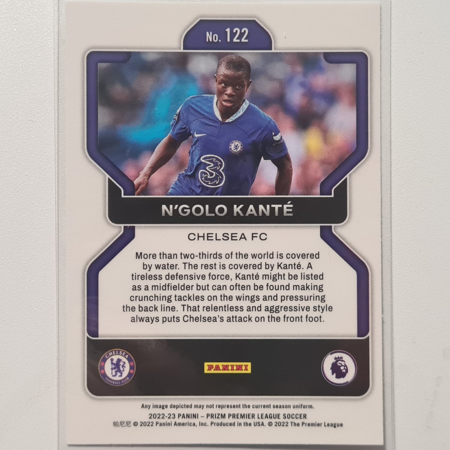 N'Golo Kante 2022-23 Panini Prizm Premier League #122 Soccer Chelsea FC Mint sleeved