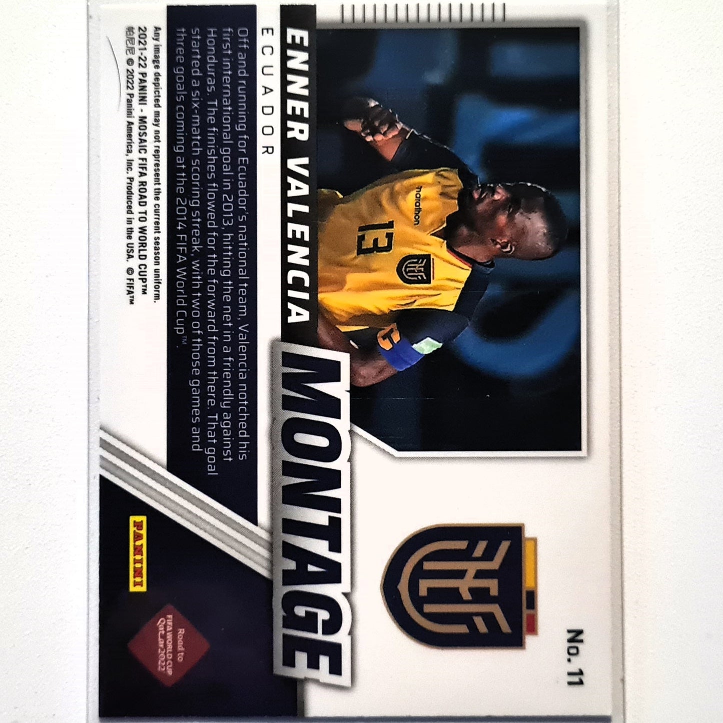 Enner Valencia 2022-23 Panini Mosaic Fifa road to the world cup Montage #11 Soccer Ecuador Excellent-Mint Sleeved