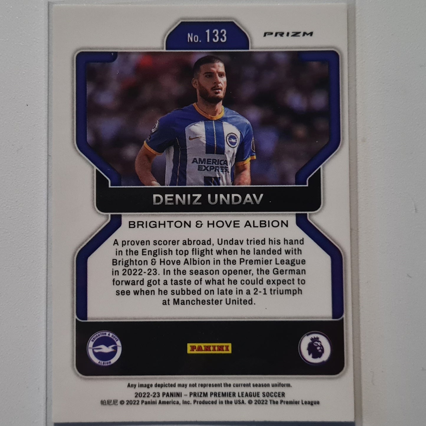 Deniz Undav 2022-23 Panini Select Premier Prizm Rookie RC multicolour refractor #133 Soccer Brighton & Hove Albion Excellent-Mint Sleeved
