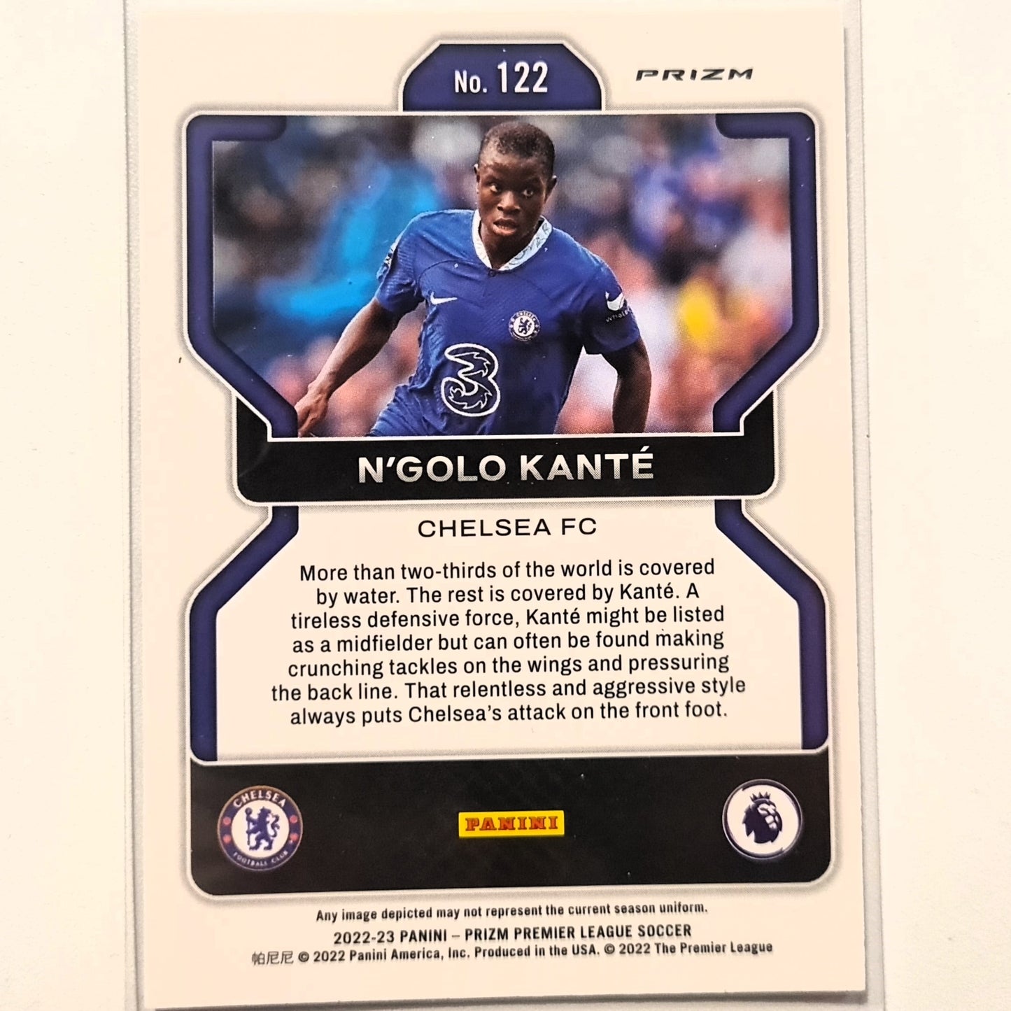 N'Golo Kante 2022-23 Panini Prizm Premier League Refractor #122 Soccer Football Leicester City Excellent-Mint Sleeved