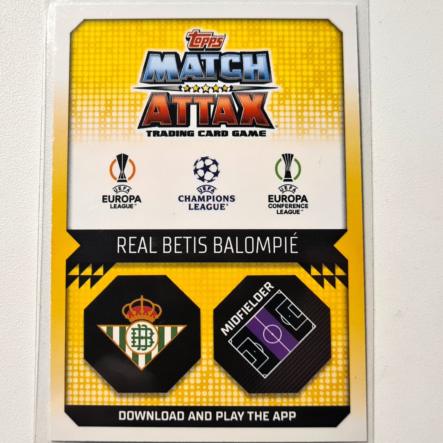 Nabil Fekir 2022-23 Topps Match Attax Man of the match signature style #438 Soccer Football Real Betis Excellent Sleeved