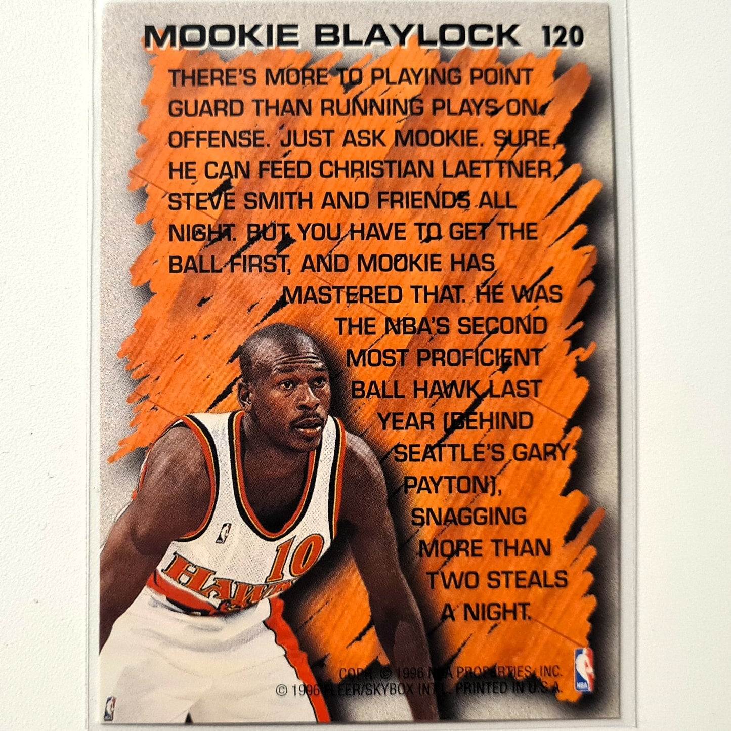 Mookie Blaylock 1996 Fleer 96-97 Hardwood Leader #120 NBA Basketball Atlanta Hawks Excellent-Mint Sleeved