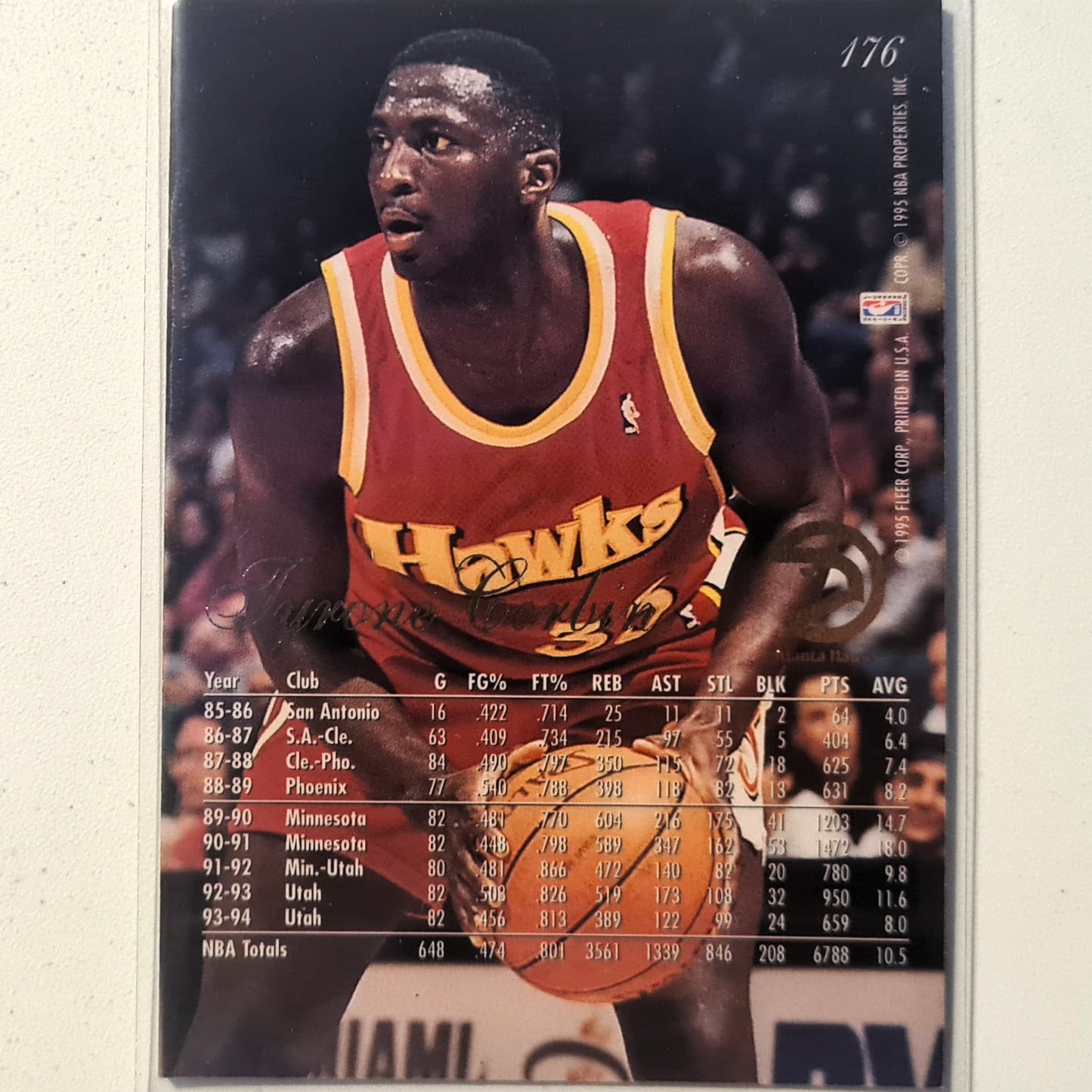 Tyrone Corbin 1994 Fleer Flair 94-95 #176 NBA Basketball Atlanta Hawks Ausgezeichnete Ärmel