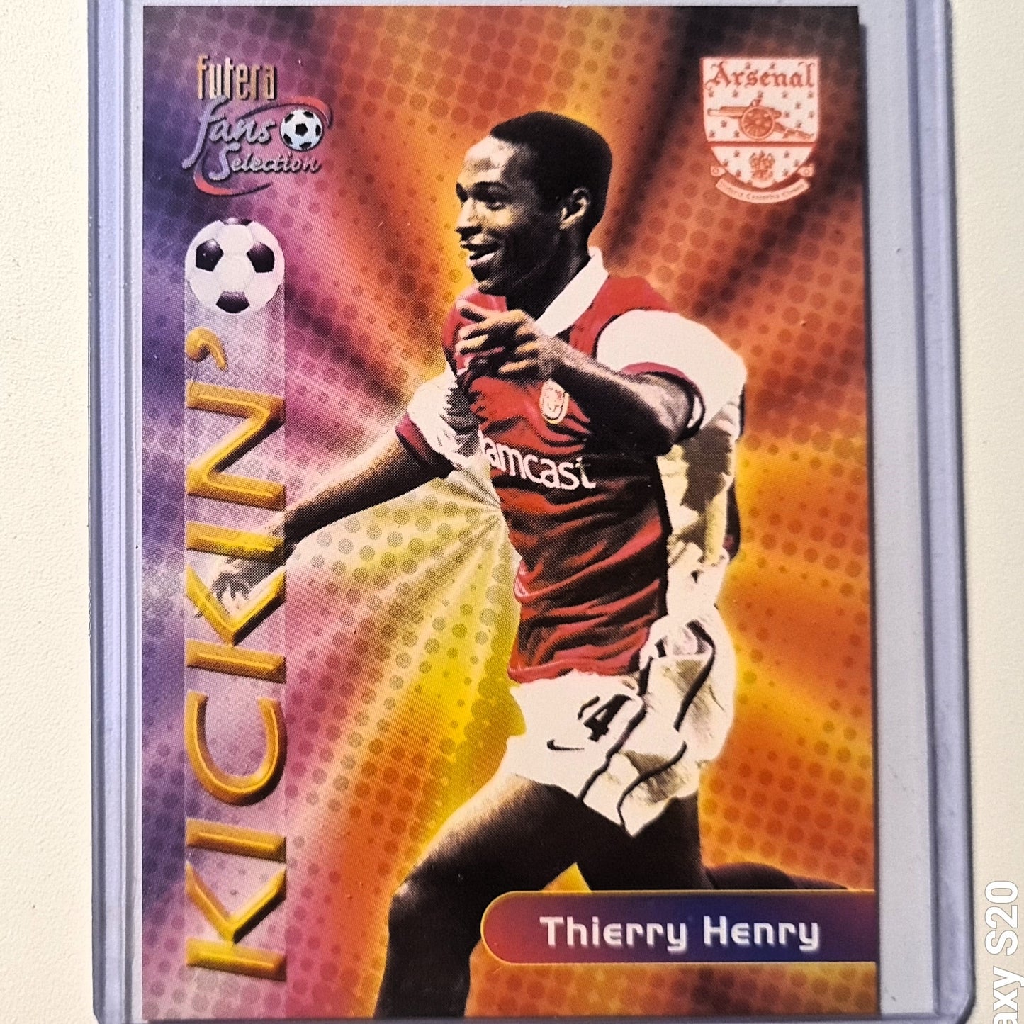 Thierry Henry 1999-2000 Futera Fans Selection Rookie RC #129 Fußball Fußball Arsenal ausgezeichneter Ärmel