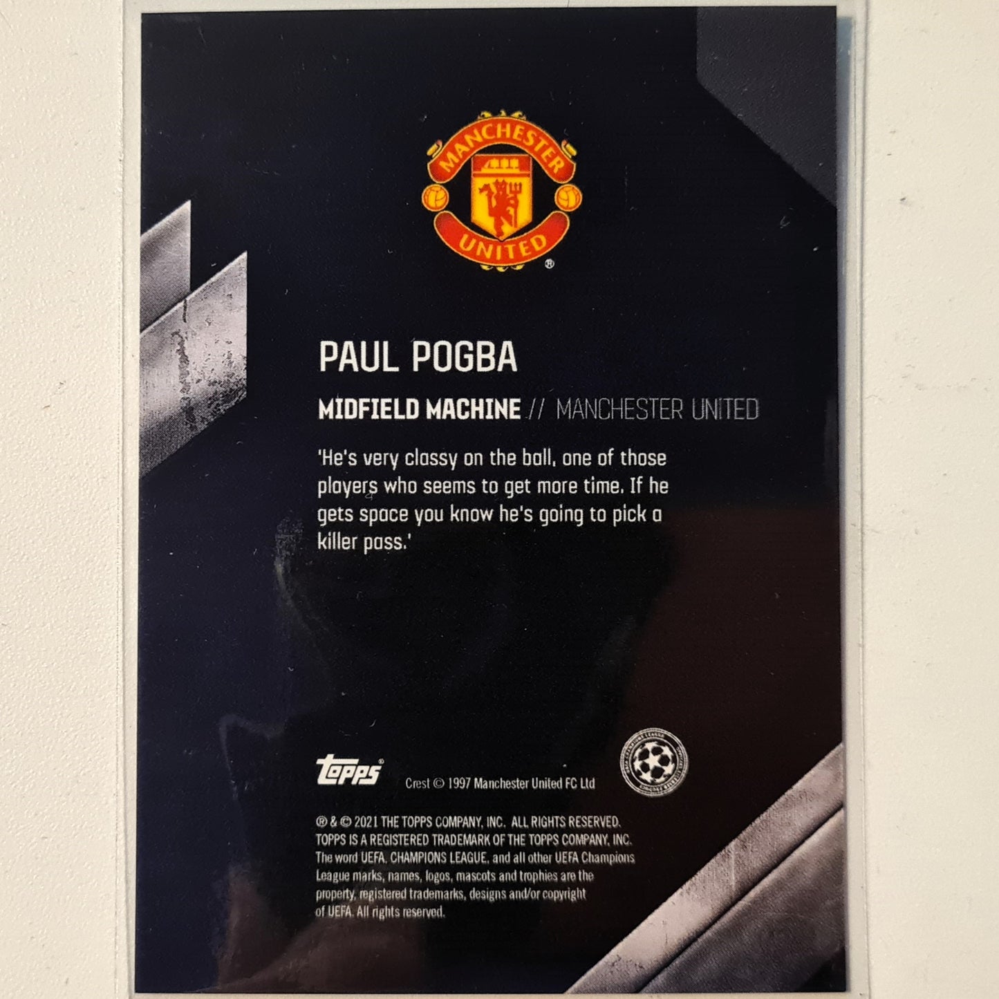 Paul Pogba 2021 Topps Champions League Soccer Football Manchester United Mint sleeved