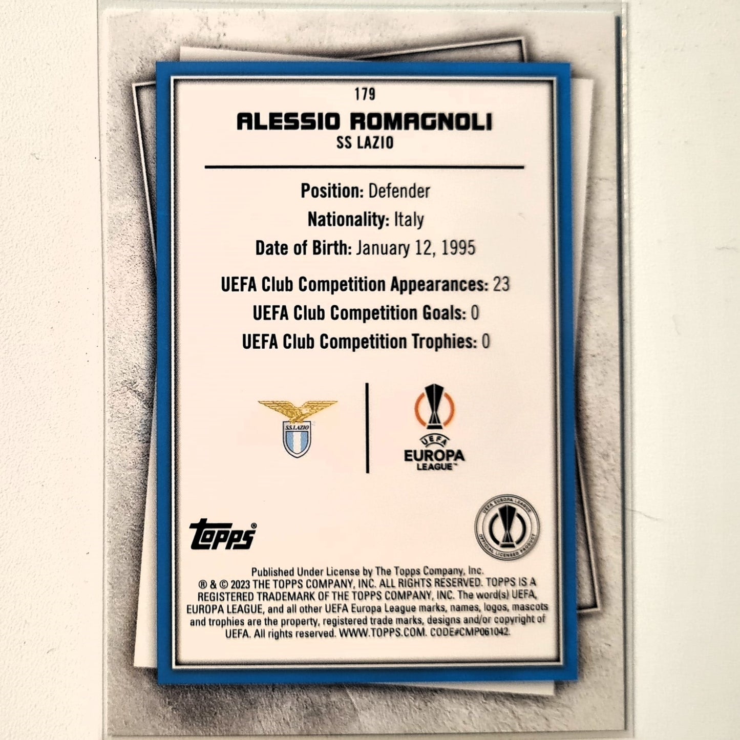 Alessio Romagnoli 2023 Topps Football Superstars green uncommon foil #179 Soccer Football SS Lazio mint Sleeved