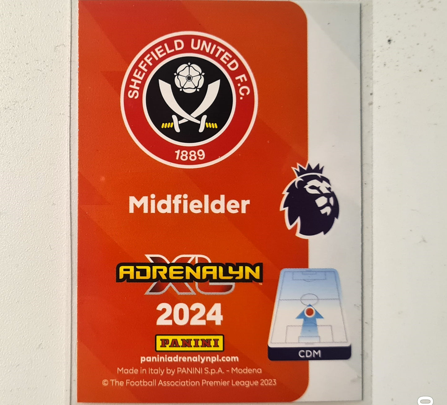 Sander Berge 2024 Panini Adrenalyn XL Premiership Powerhouse foil #395 Soccer Football Sheffield United excellent/mint sleeved