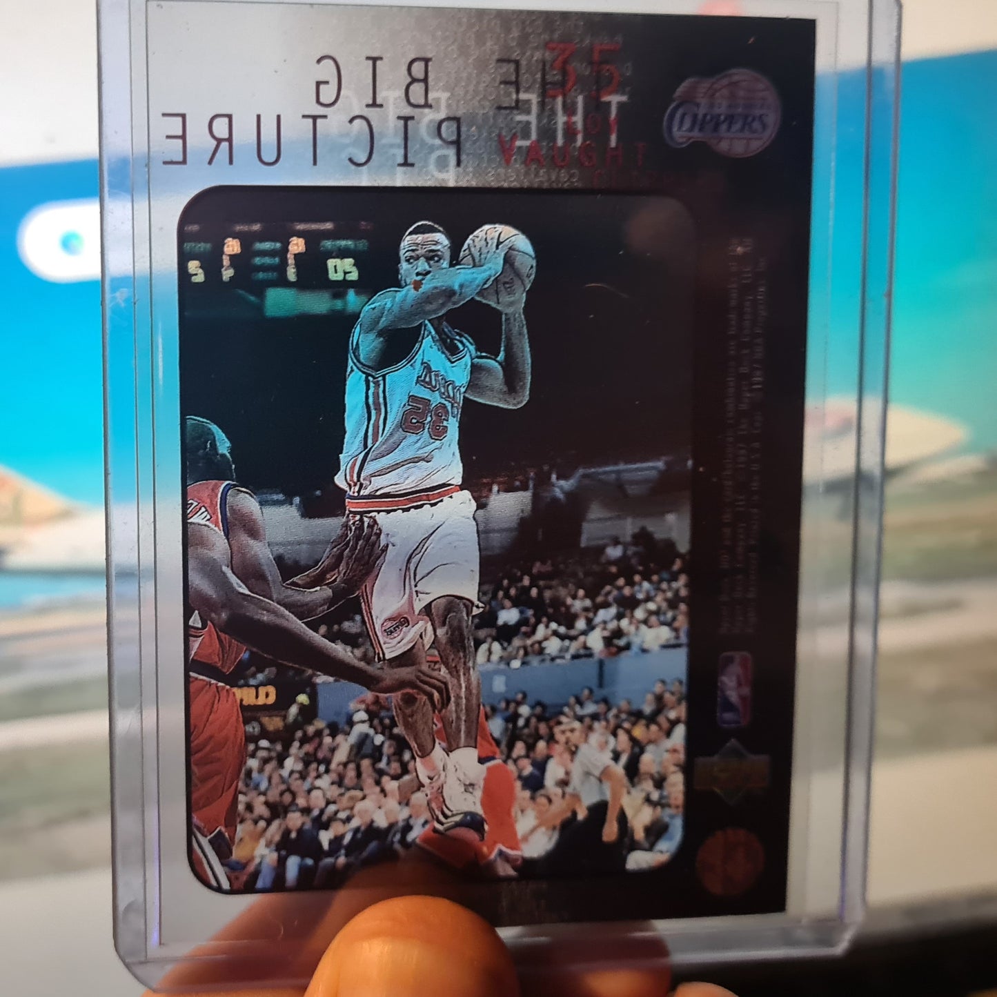 Loy Vaught 1997 Upper-Deck UD3 The big picture acetate card #35 NBA Basketball Washington Wizards very good Sleeved