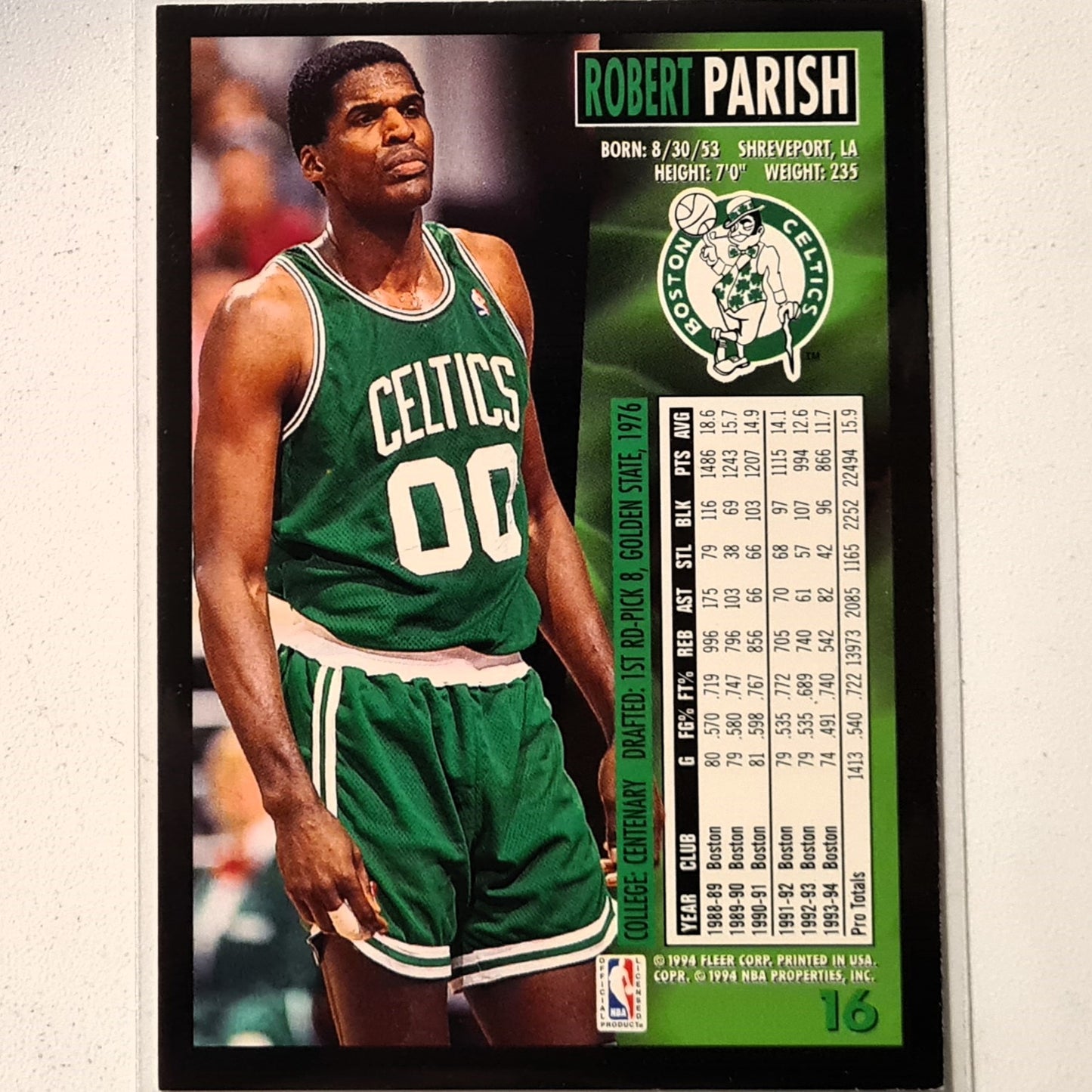 Robert Parish 1994 Fleer 94-95 #16 NBA Basketball Boston Celtics very good sleeved