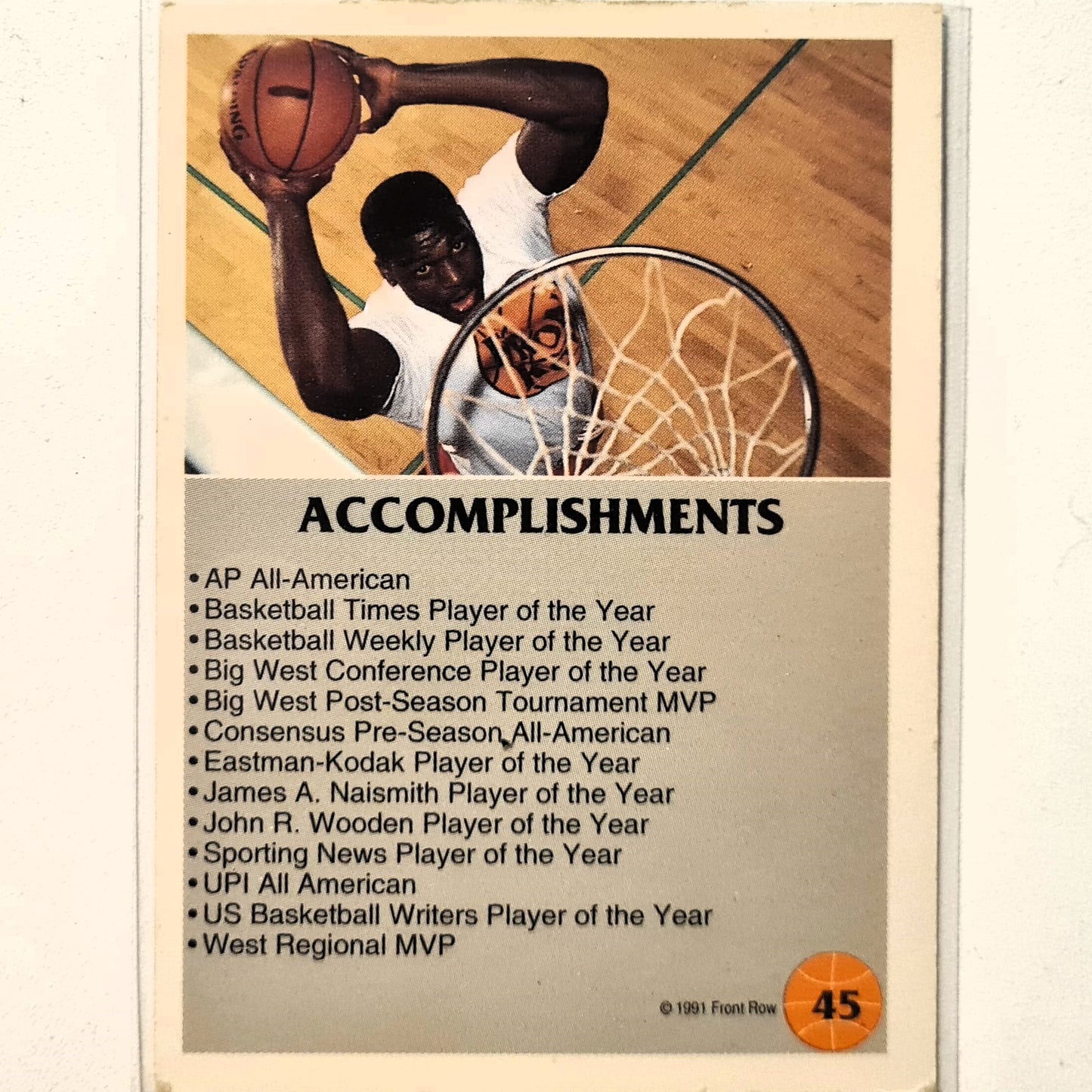 Larry Johnson 1991 front row green #1 in nation #45 NBA Basketball fair good sleeved