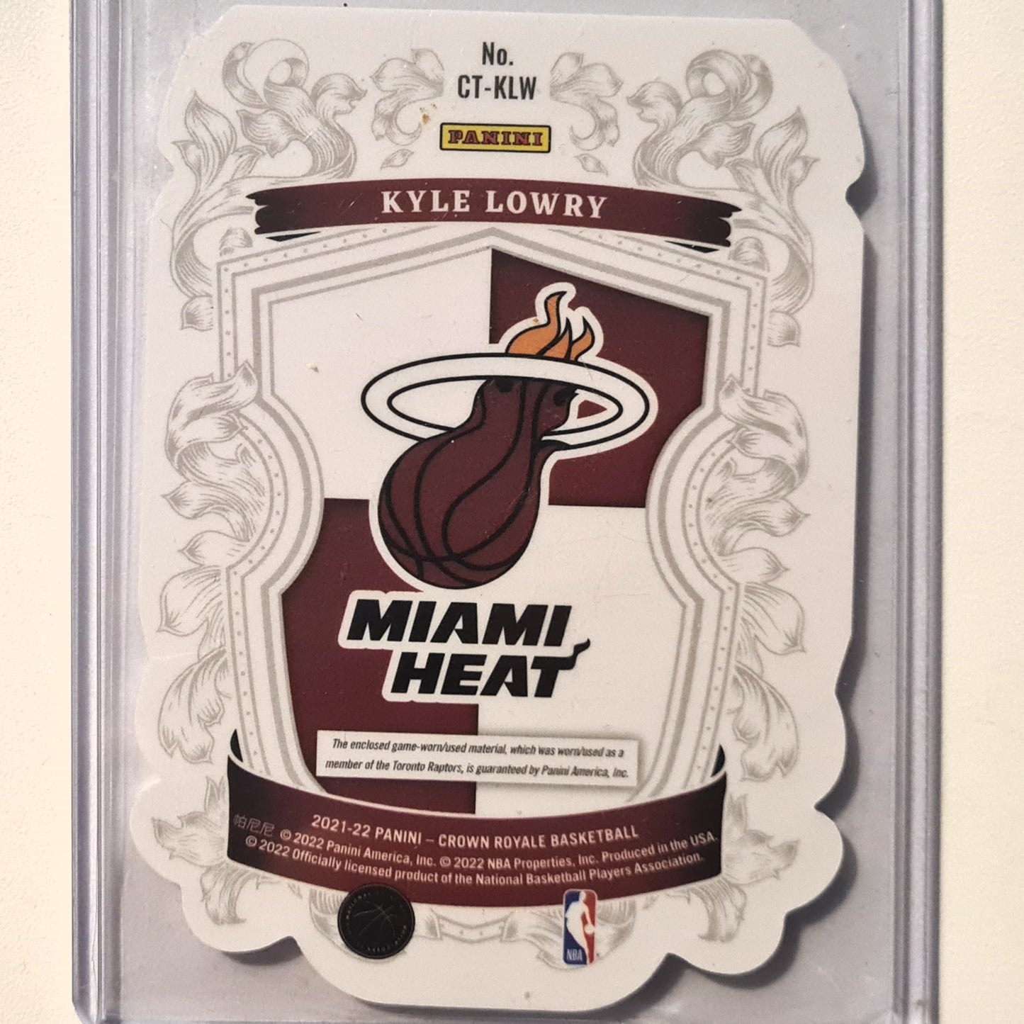 Kyle Lowry 2021-22 Panini Crown Royale CT-KLW NBA Basketball Miami Heat Excellent sleeved