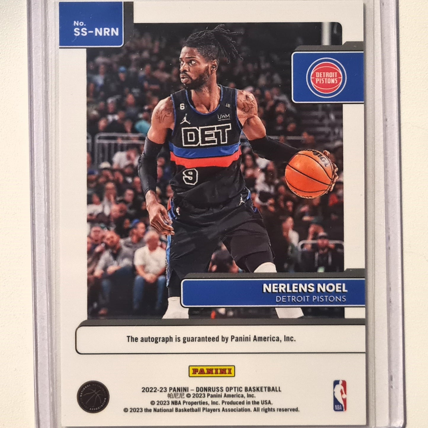 Nerlens Noel 2022-23 Panini Donruss Optic signature style Auto SS-NRN NBA Basketball Detroit Pistons Excellent Sleeved