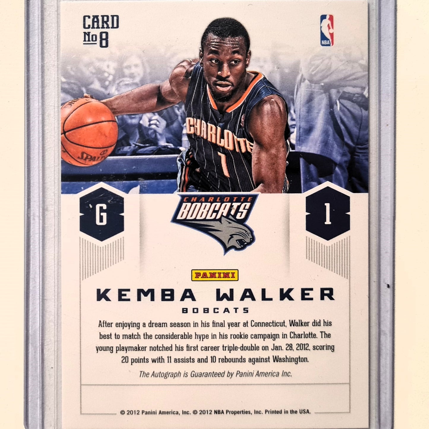 Kemba Walker 2012-13 Panini Prestige prestigious picks Rookie RC Auto #8 NBA Basketball Charlotte Bobcats Excellent/mint sleeved