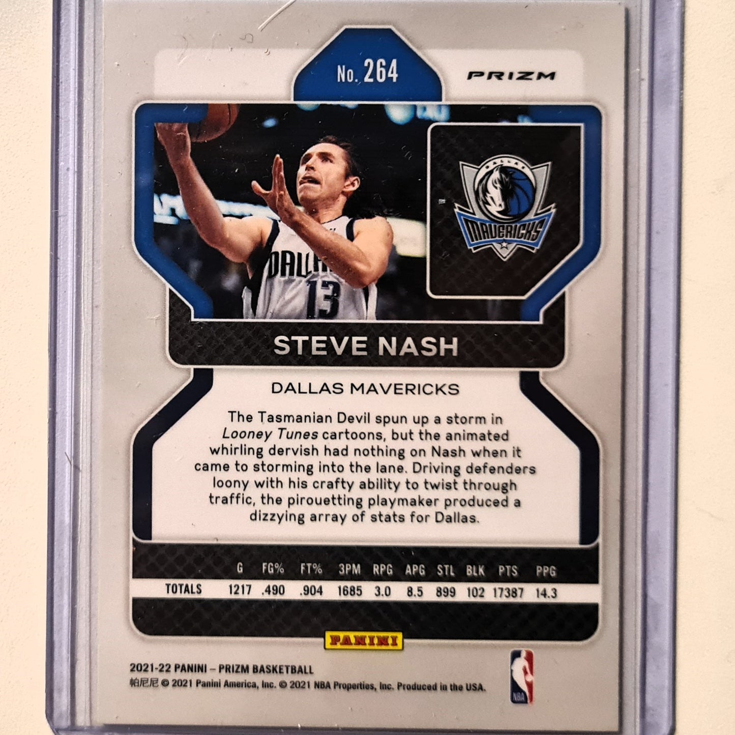 Steve Nash 2021-22 Panini Prim green Holo #264 NBA Basketball Dallas Mavericks Excellent sleeved