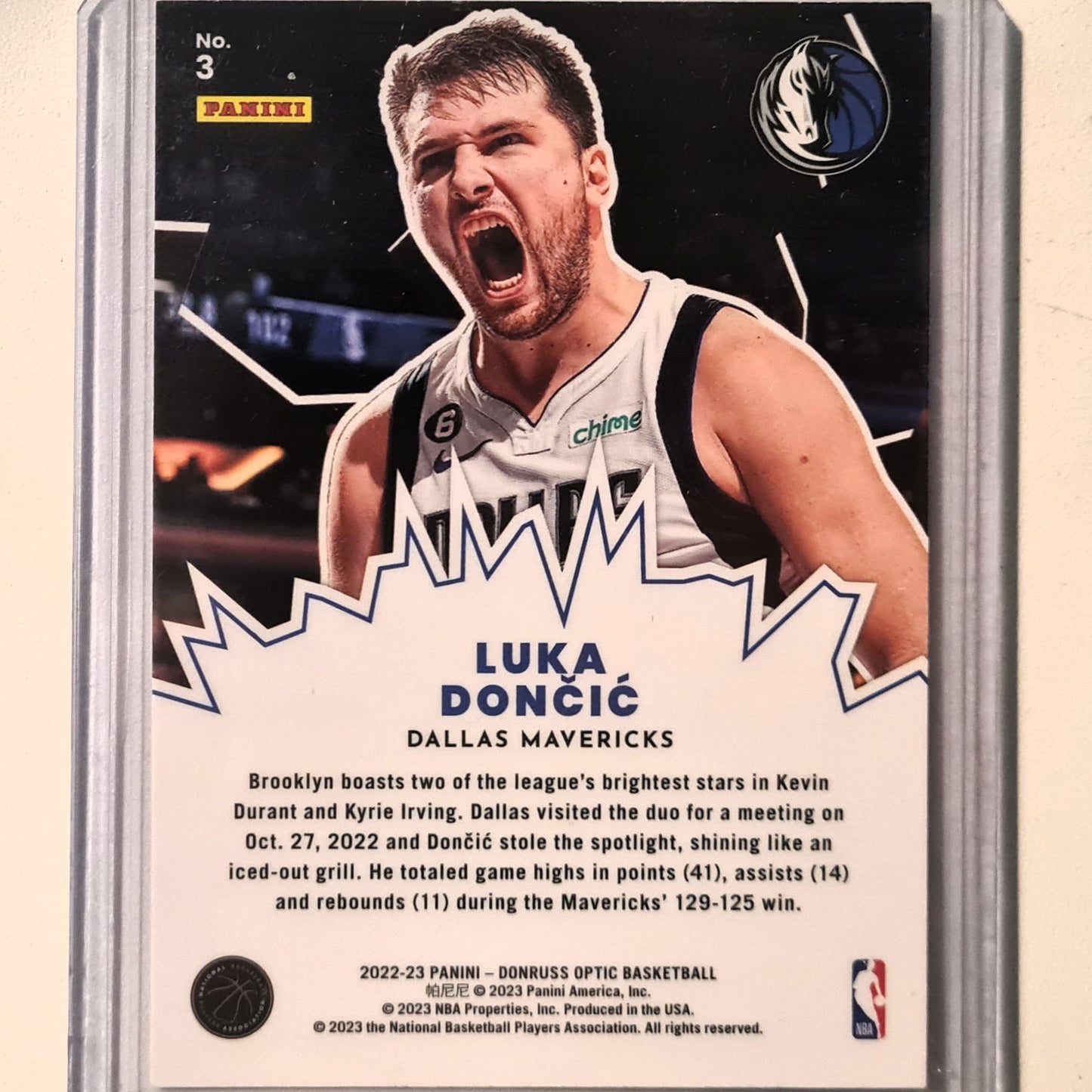 Luka Doncic 2022-23 Panini Donruss Optic My House #3 NBA Basketball Dallas Mavericks Excellent sleeved