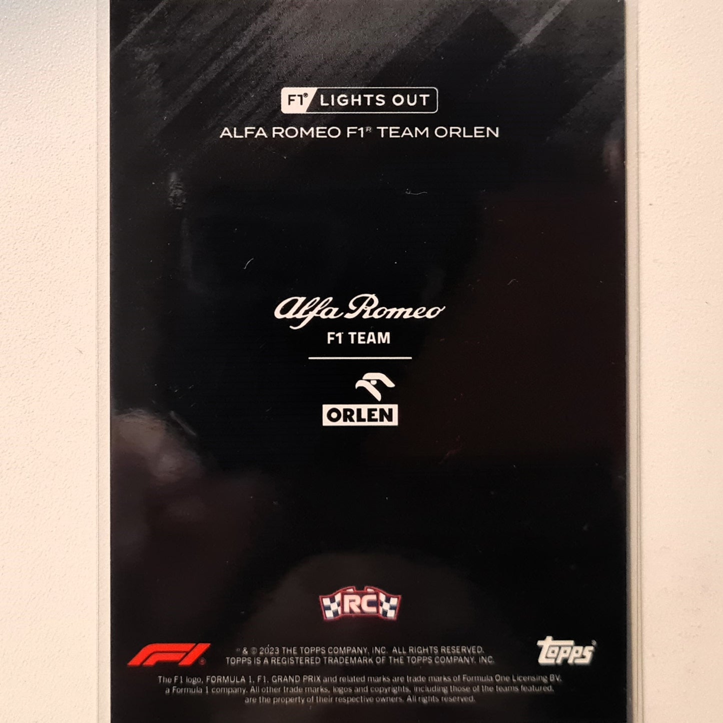 Zhou Guanyu 2023 Topps F1 lights out Rookie RC F1 Formula one Alfa Romeo Excellent/mint sleeved