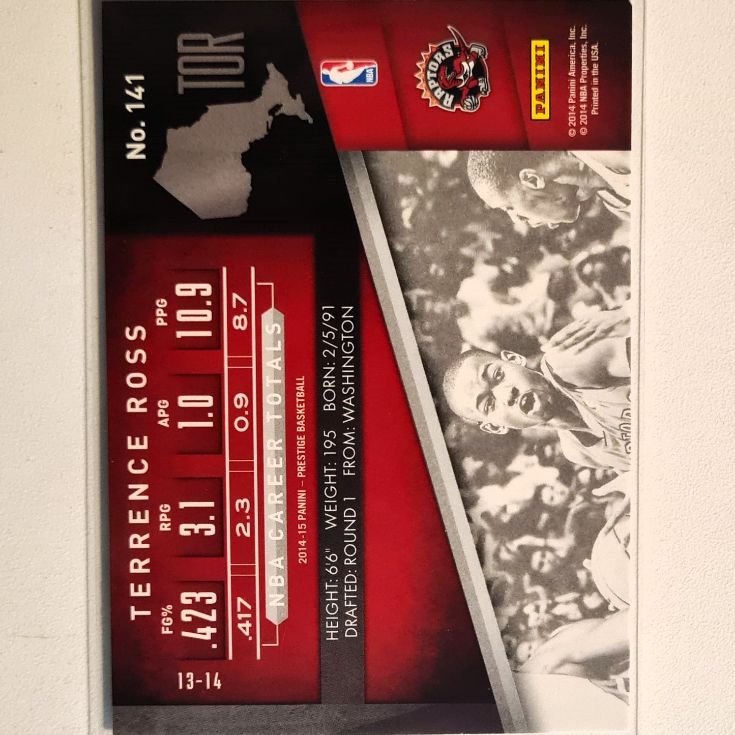 Terrence Ross 2014-15 Panini Prestige #141 NBA Basketball Toronto Raptors very good Sleeved