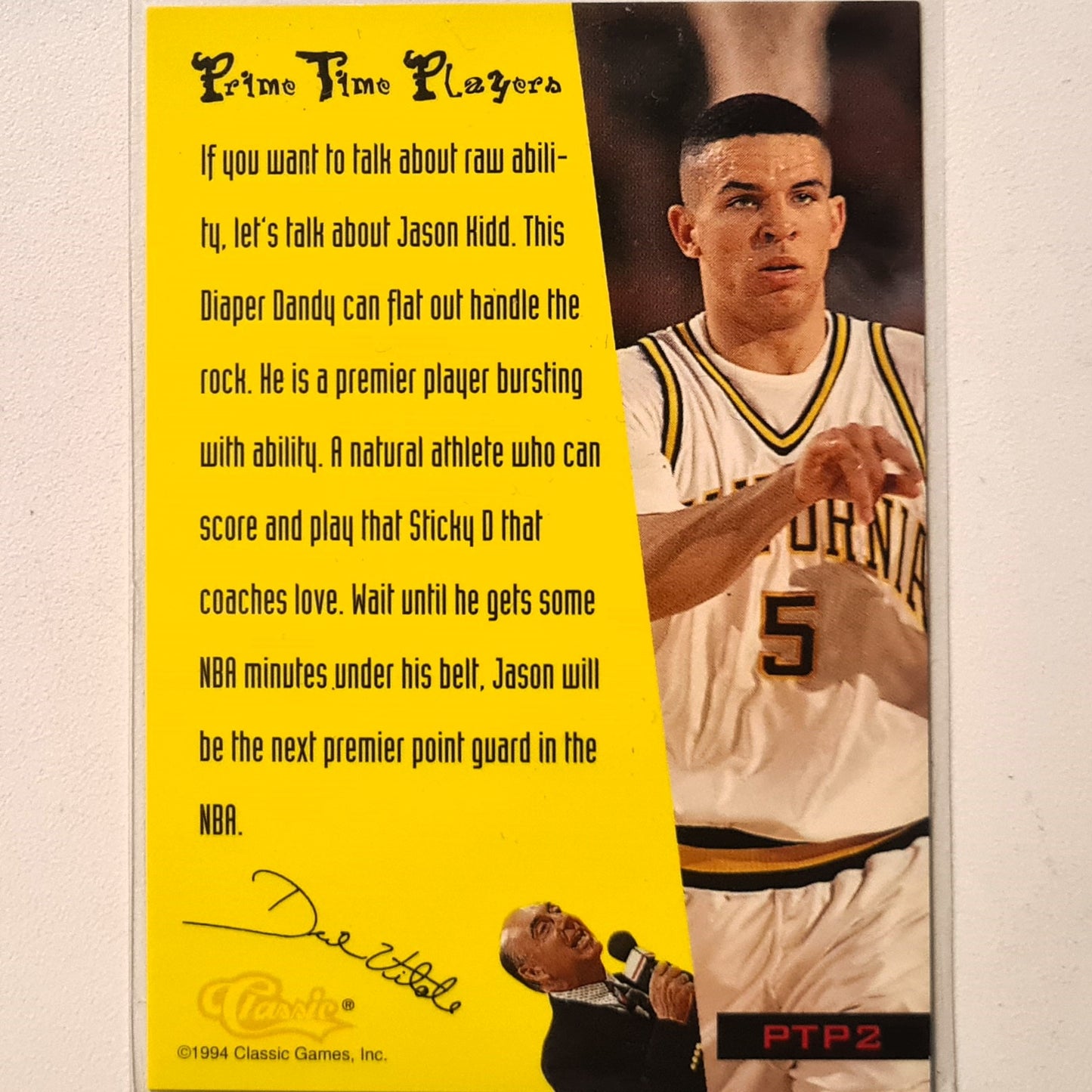 Jason Kidd 1994 Classic dicky v's PTP'ers Holo PTP2 NBA Basketball Dallas Mavericks very good Sleeved
