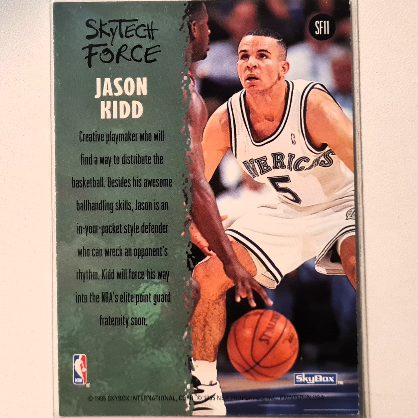 Jason Kidd 1995 Skybox Skytech Force SF11 NBA Basketball Dallas Mavericks Excellent Sleeved
