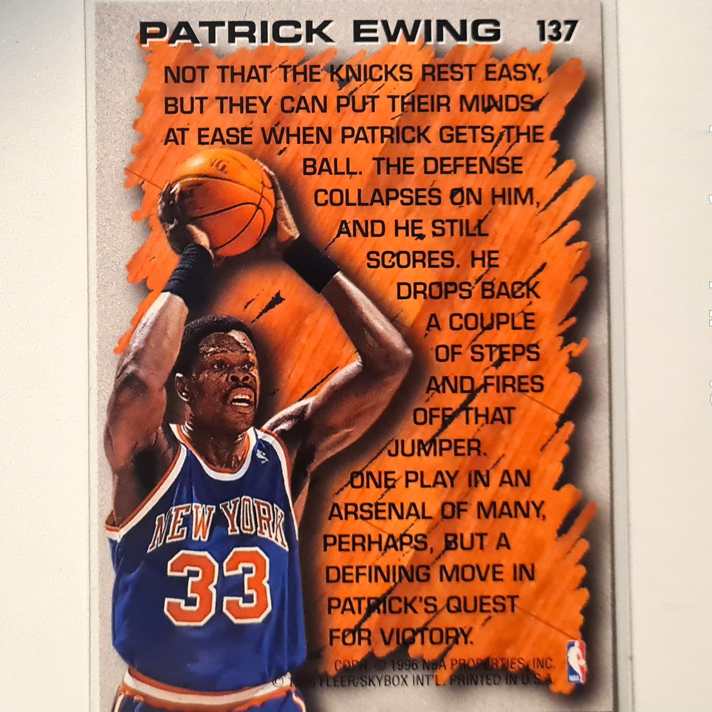 Patrick Ewing 1996 Fleer 96-97 Hardwood Leader #137 NBA Basketball New York Knicks Excellent sleeved