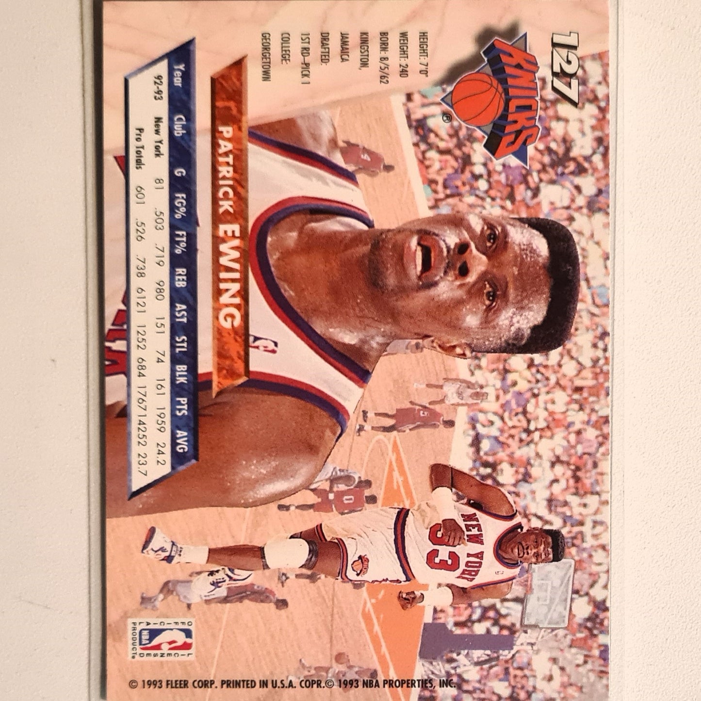 Patrick Ewing 1993 Fleer Flair 93-94 #127 NBA Basketball New York Knicks Excellent Sleeved