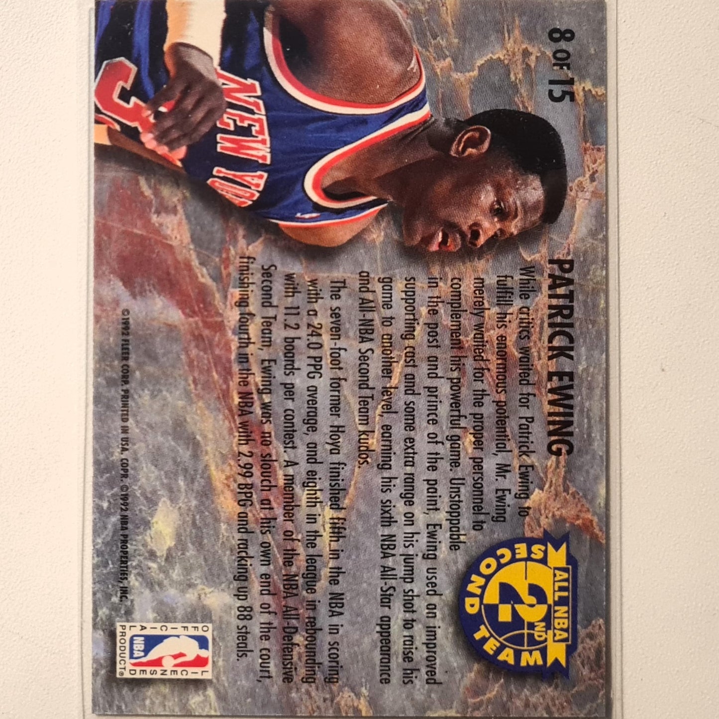 Patrick Ewing 1993 Fleer Ultra 93-93 all NBA Second Team 8 OF 15 NBA Basketball New York Knicks Excellent Sleeved