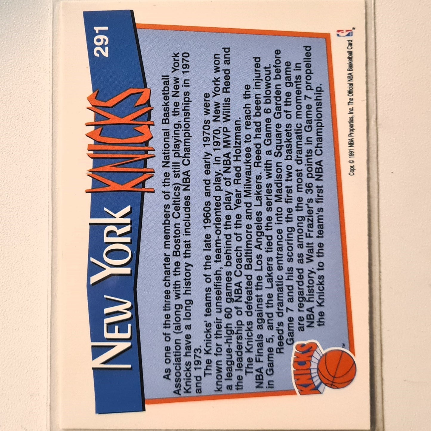 Patrick Ewing 1991 NBA Hoops New York Knicks huddle #291 NBA Basketball New York Knicks Excellent Sleeved