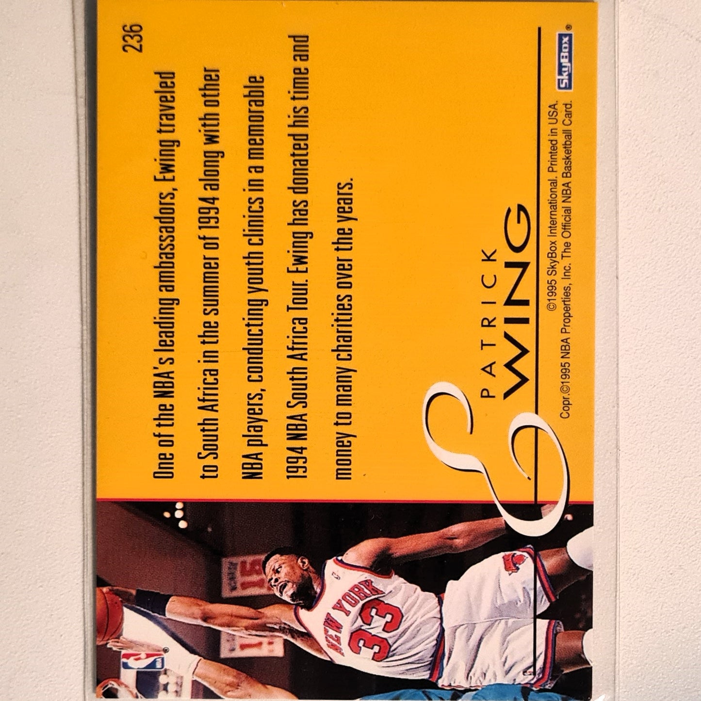 Patrick Ewing 1995 Skybox NBA Hoops Class Act #236 NBA Basketball New York Knicks Excellent Sleeved