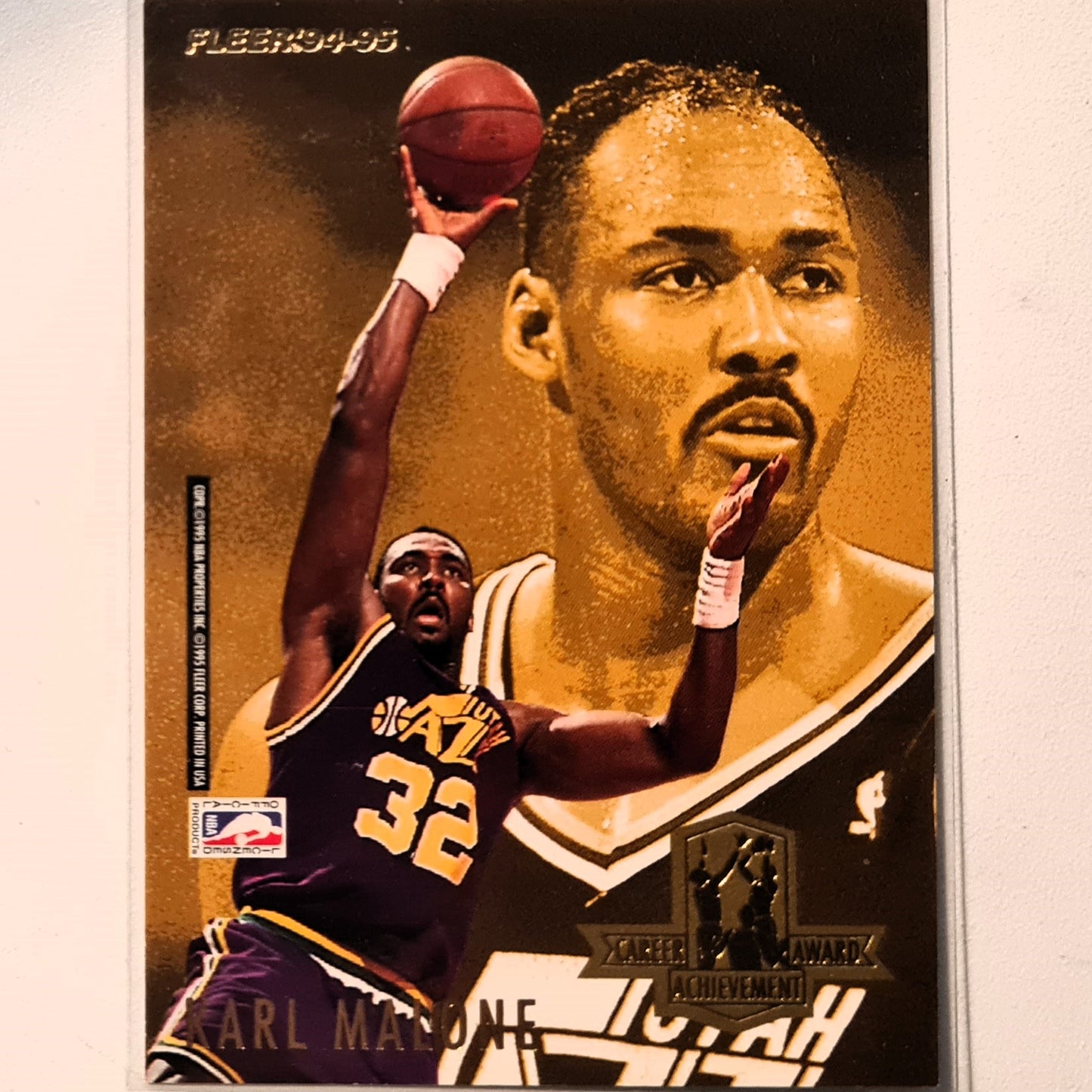 Patrick Ewing Karl Malone 1995 Fleer 94-95 Career Achievement Awards NBA Basketball New York Knicks Excellent Sleeved
