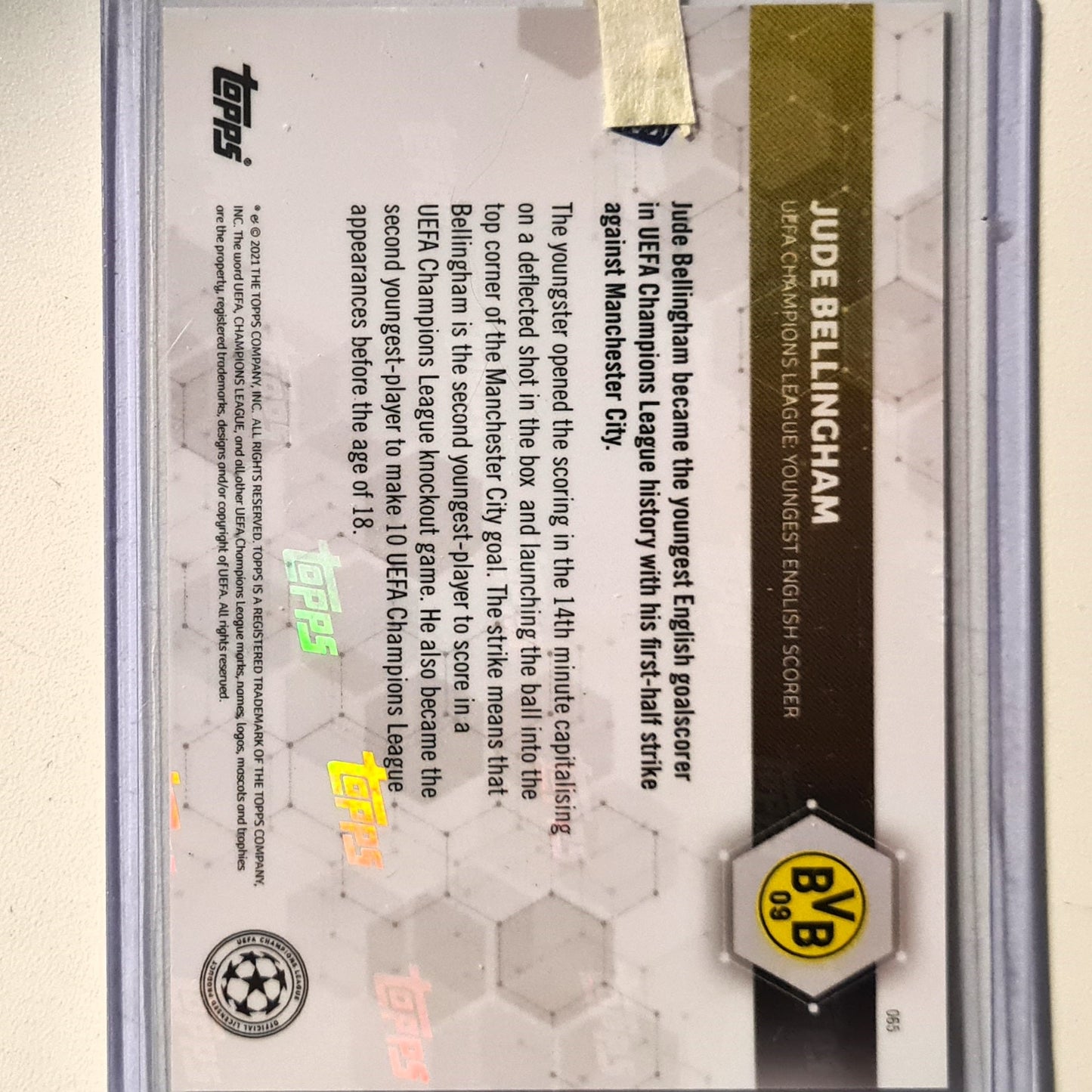Jude Bellingham 2021 Topps now Champions league rookie RC #065 Borussia Dortmund mint sleeved in case