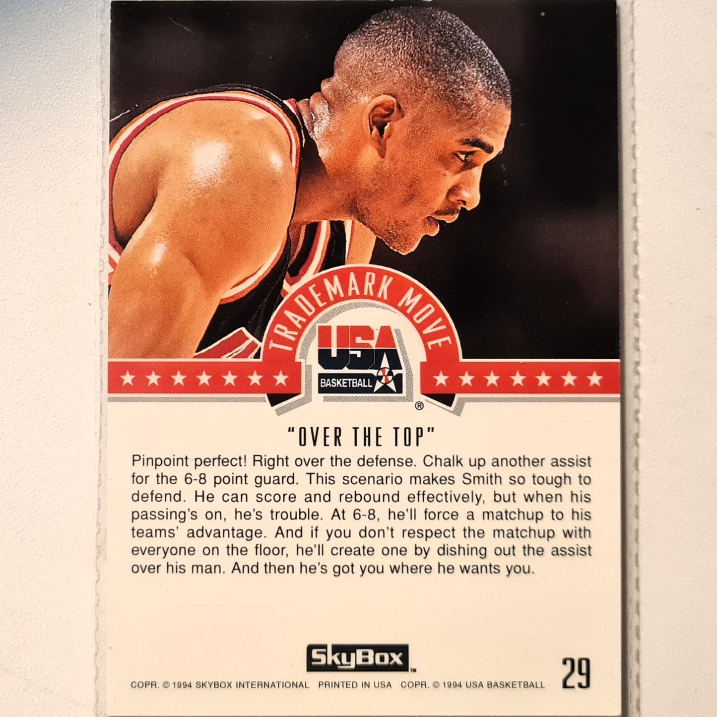 Steve Smith 1994 Skybox USA Basketball Trademark Move #29 NBA Basketball Miami Heat very good Sleeved