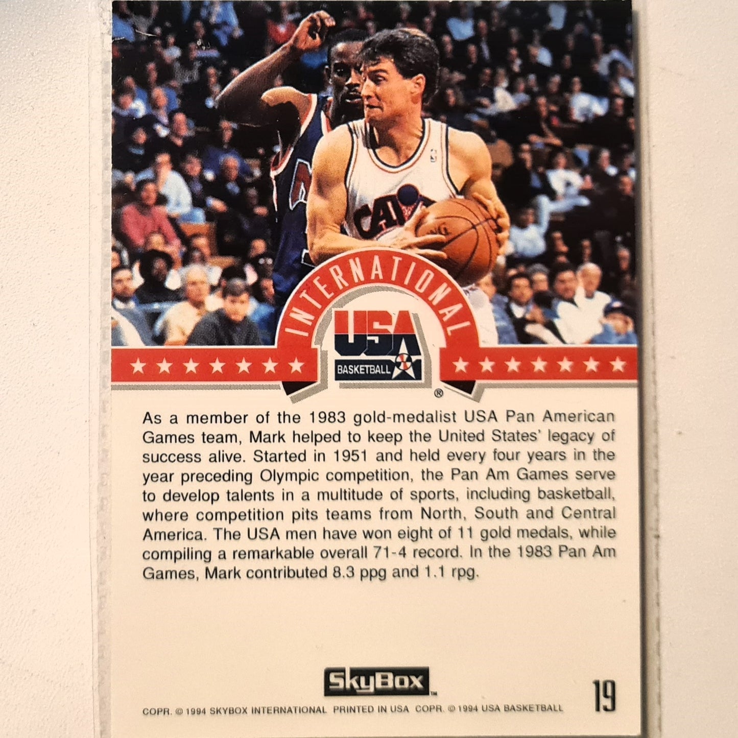 Mark Price 1994 Skybox USA Basketball International #19 NBA Basketball Cleveland Cavaliers very good