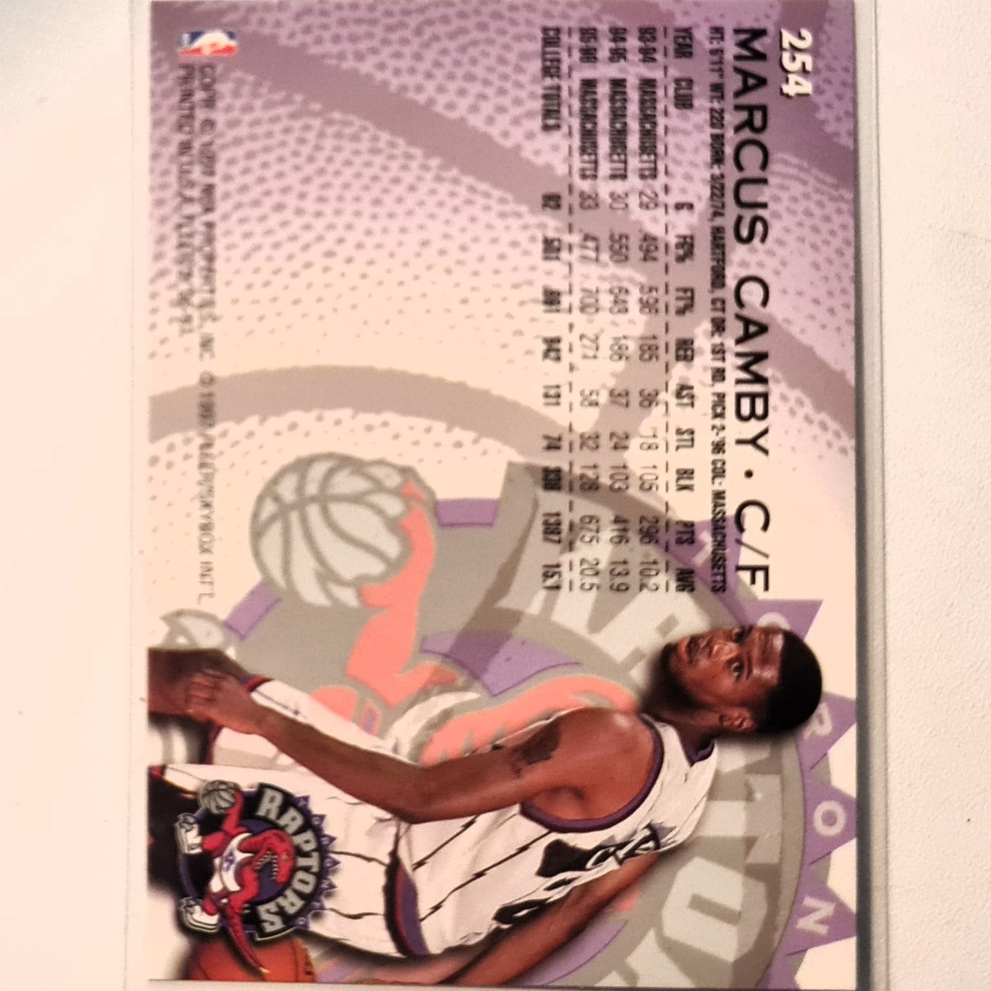 Marcus Camby 1997 Fleer 96-97 Rookie RC #254 NBA Basketball Toronto Raptors Excellent Sleeved