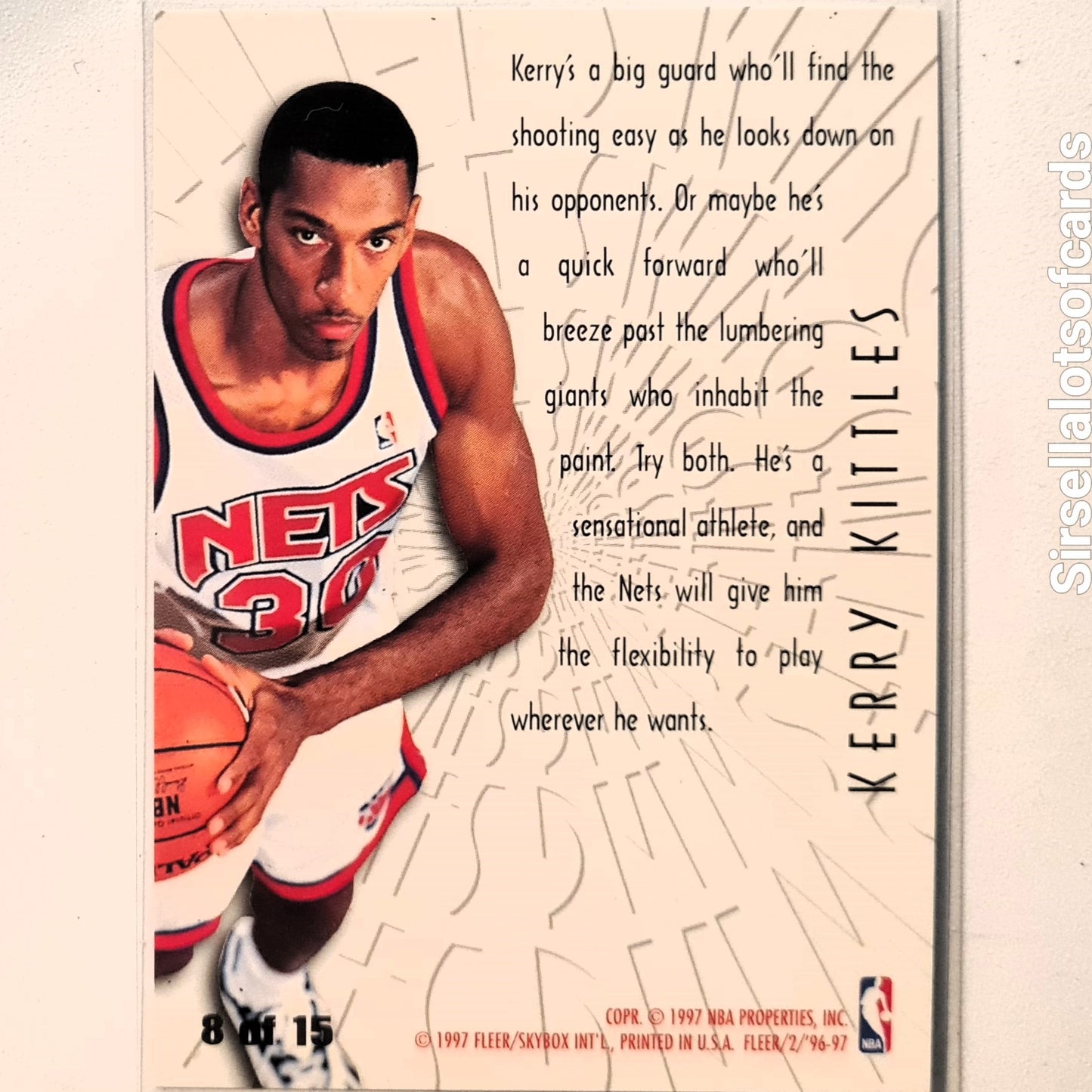 Kerry Kittles 1997 Fleer 96-97 Swing Shift 8 of 15 NBA Basketball New Jersey Nets Excellent Sleeved