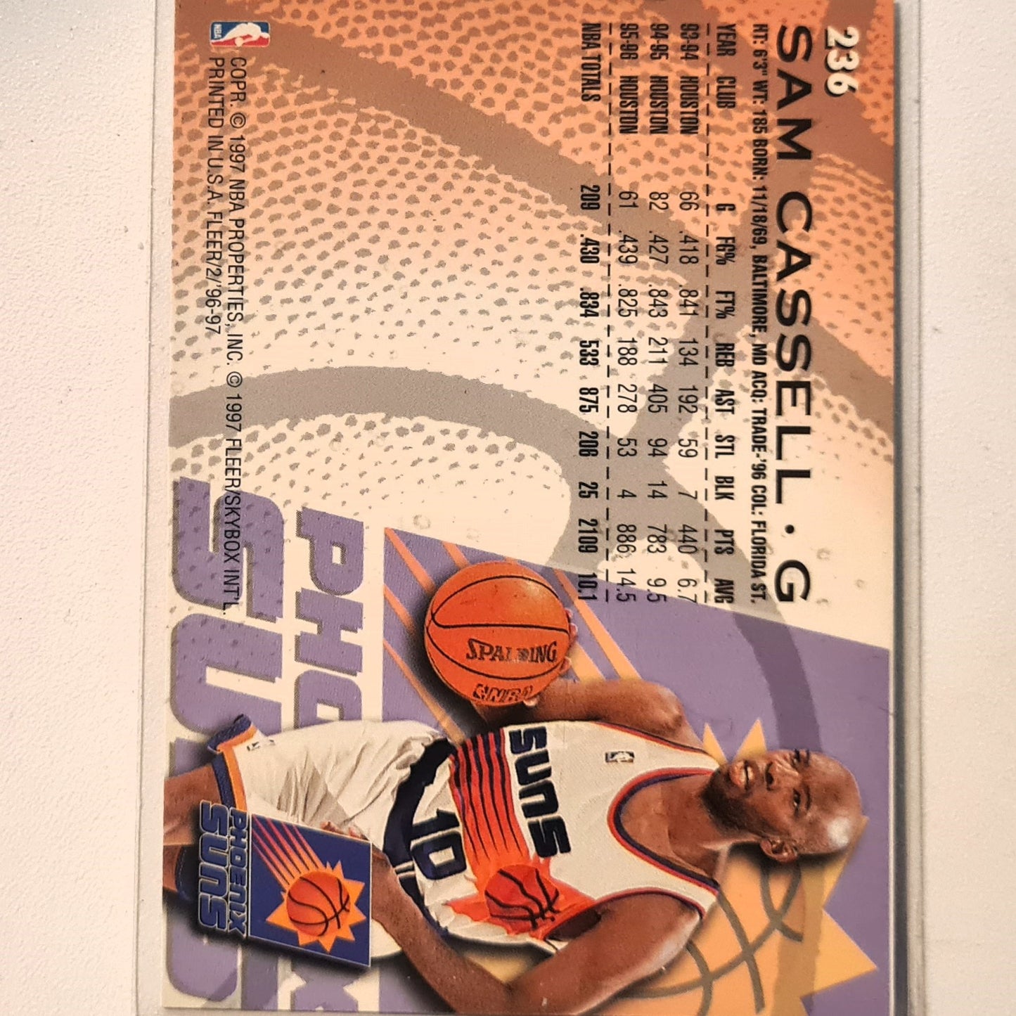 Sam Cassell 1997 Fleer 96-97 #236 NBA Basketball Phoenix Suns Excellent Sleeved