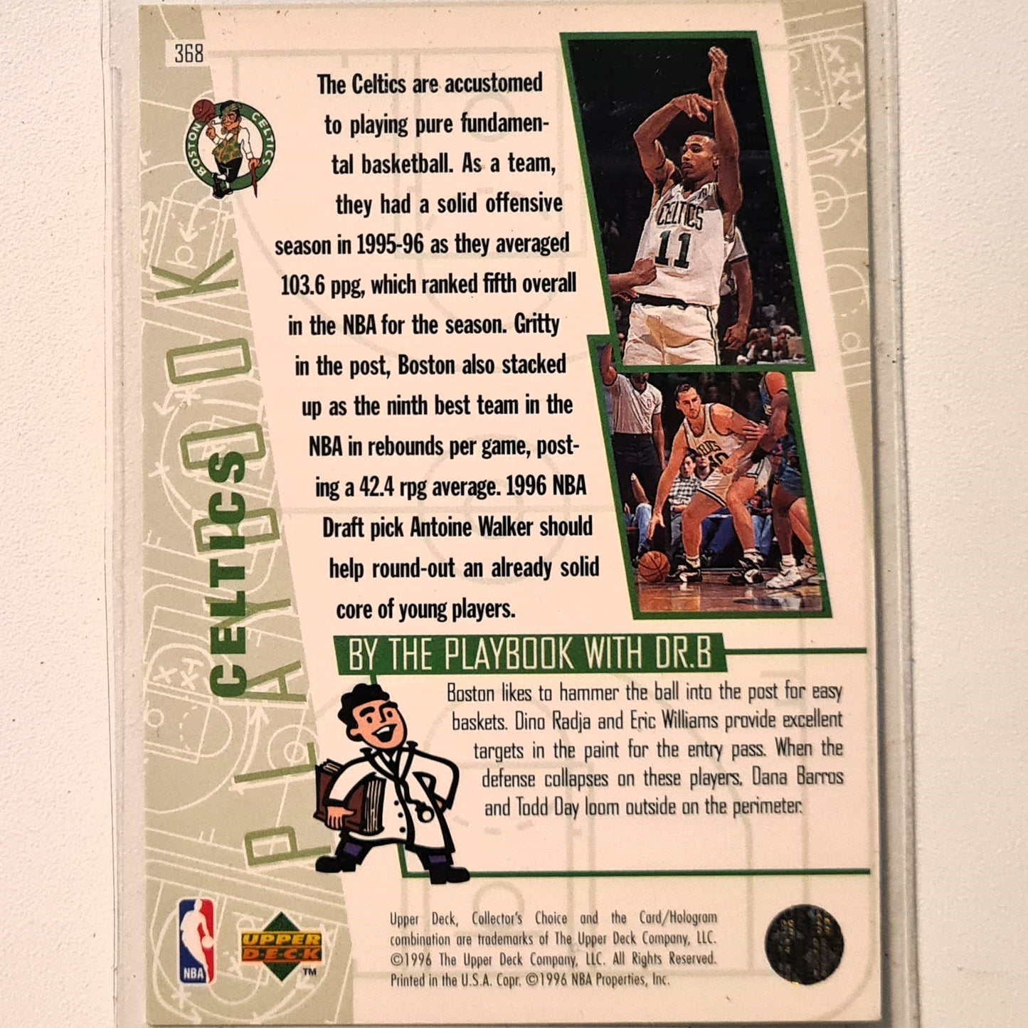 Team Squad 1996 Upper-Deck Playbook #368 NBA Basketball Boston Celtics Excellent sleeved