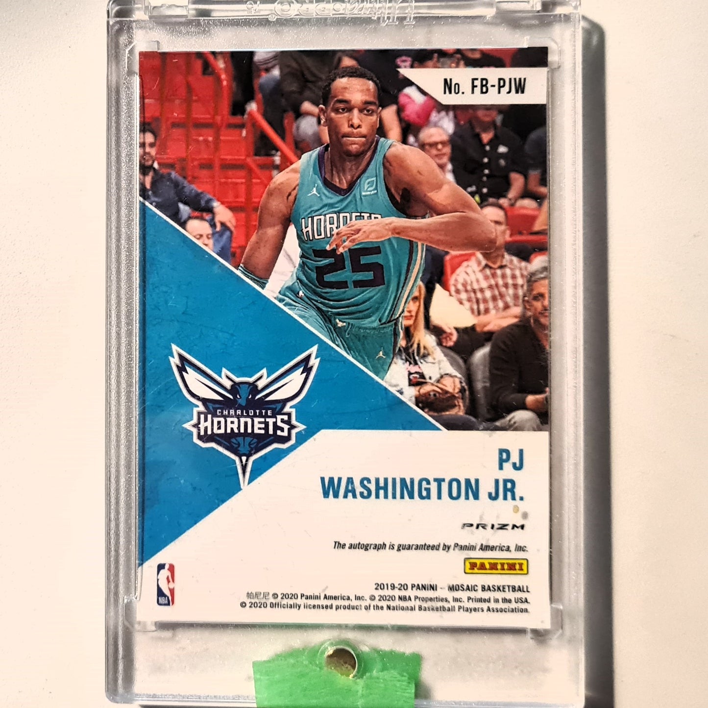 PJ Washington Jr 2019-20 Panini Mosaic Fast Break Auto Rookie RC FB-PJW NBA Basketball Charlotte Hornets mint cased