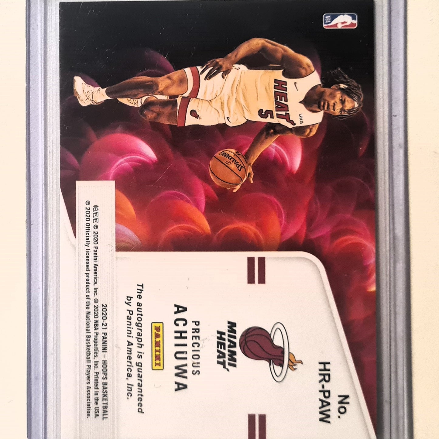 Precious Achiuwa 2020-21 Panini NBA Hoops Hot Signatures Rookie RC Auto HR-PAW NBA Basketball Miami Heat Mint Sleeved