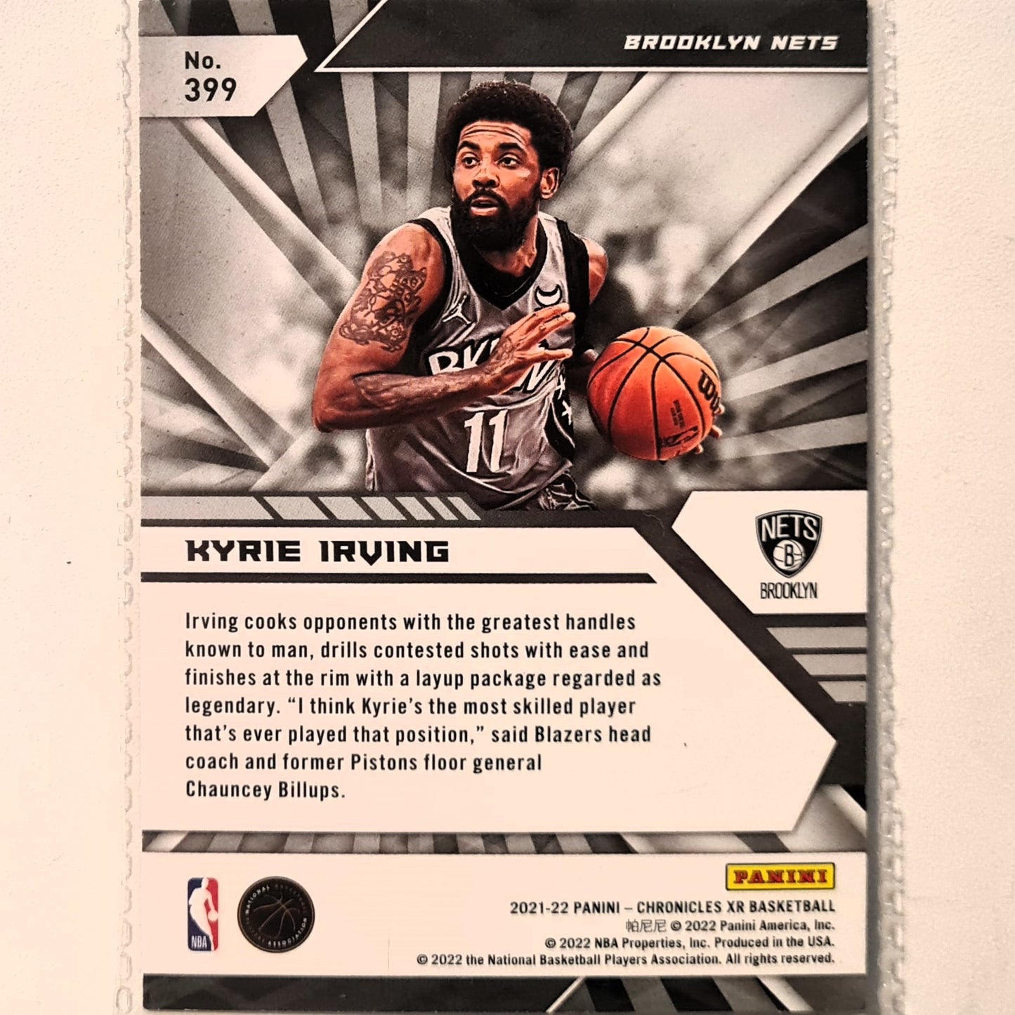 Kyrie Irving 2021-22 Panini Chronicles XR #399 NBA Basketball Brooklyn Nets excellent Sleeved