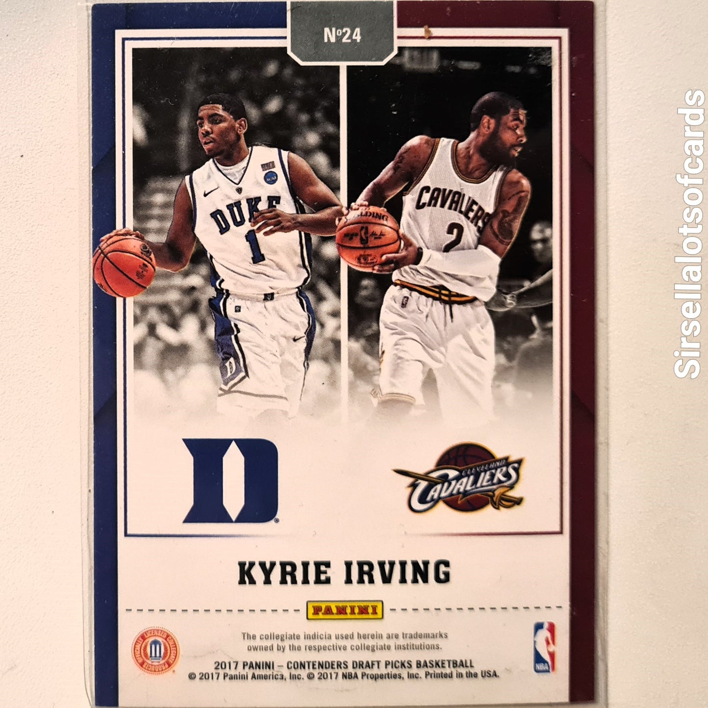 Kyrie Irving 2017 Panini contenders draft picks Legacy #24 NBA Basketball Cleveland Cavaliers excellent Sleeved