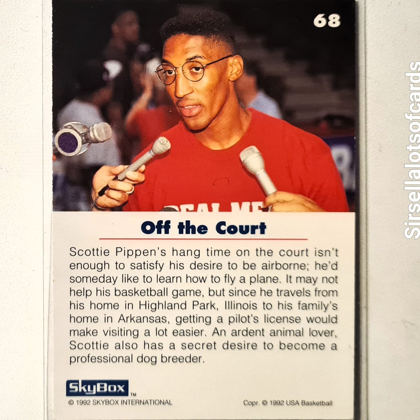 Scottie Pippen 1992 USA Basketball off the court #68 NBA Basketball Chicago Bulls very good Sleeved