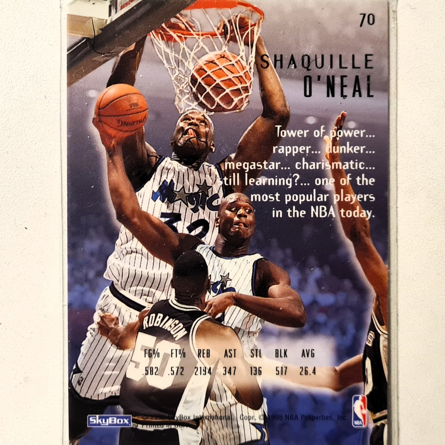 Shaquille O'Neal 1995 Skybox E-Motion #70 NBA Basketball Orlando Magic good sleeved