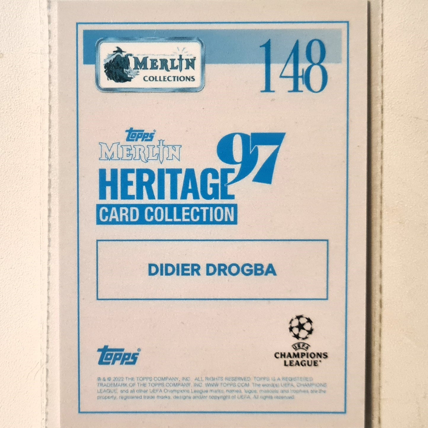 Didier Drogba 2022 Topps merlin heritage 97 #148 Soccer Football Chelsea Excellent sleeved