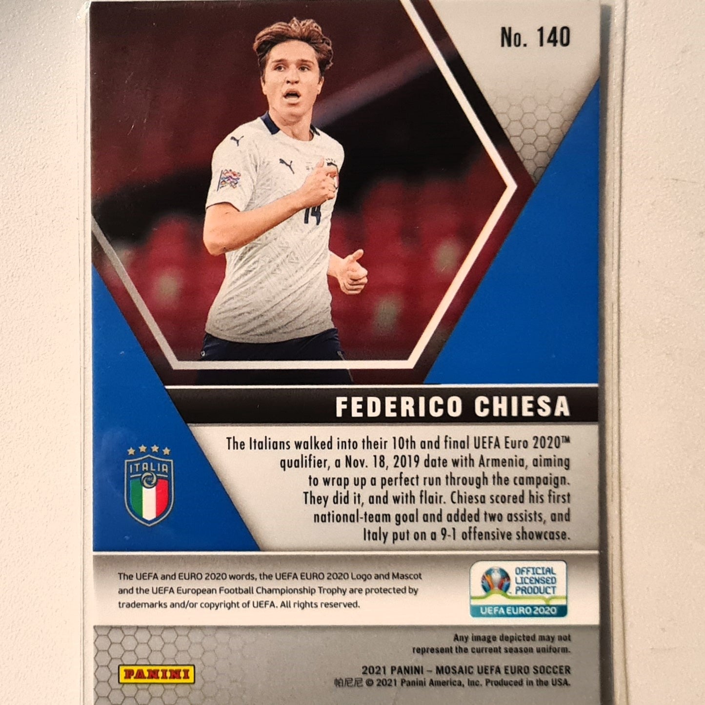 Federico Chiesa 2021 euro 2020 Panini Mosaic #140 Soccer football Italy Excellent sleeved